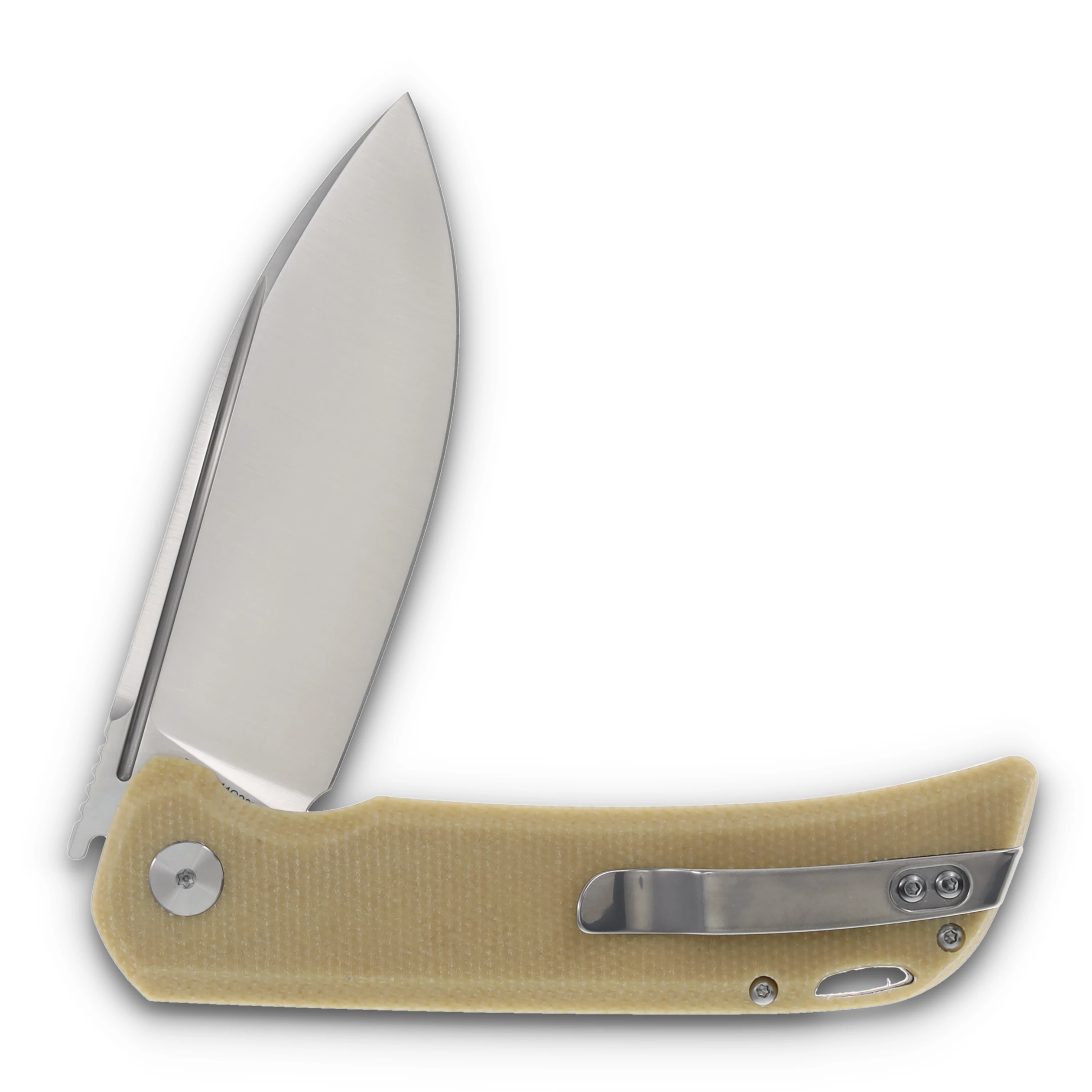 Petrified Fish Tunny Folder 14C28N Satin Brown Micarta PFB05BRMS View 4