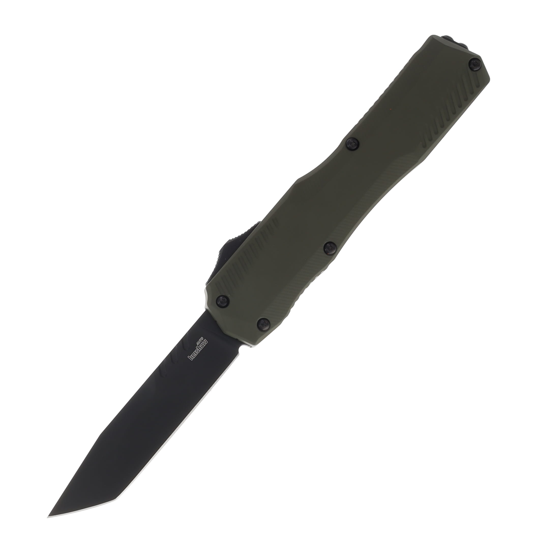 Kershaw Livewire OTF Auto Knife OD Green - 3.3in Black Tanto S/E Plain AUKS9000TOLBLK View 1