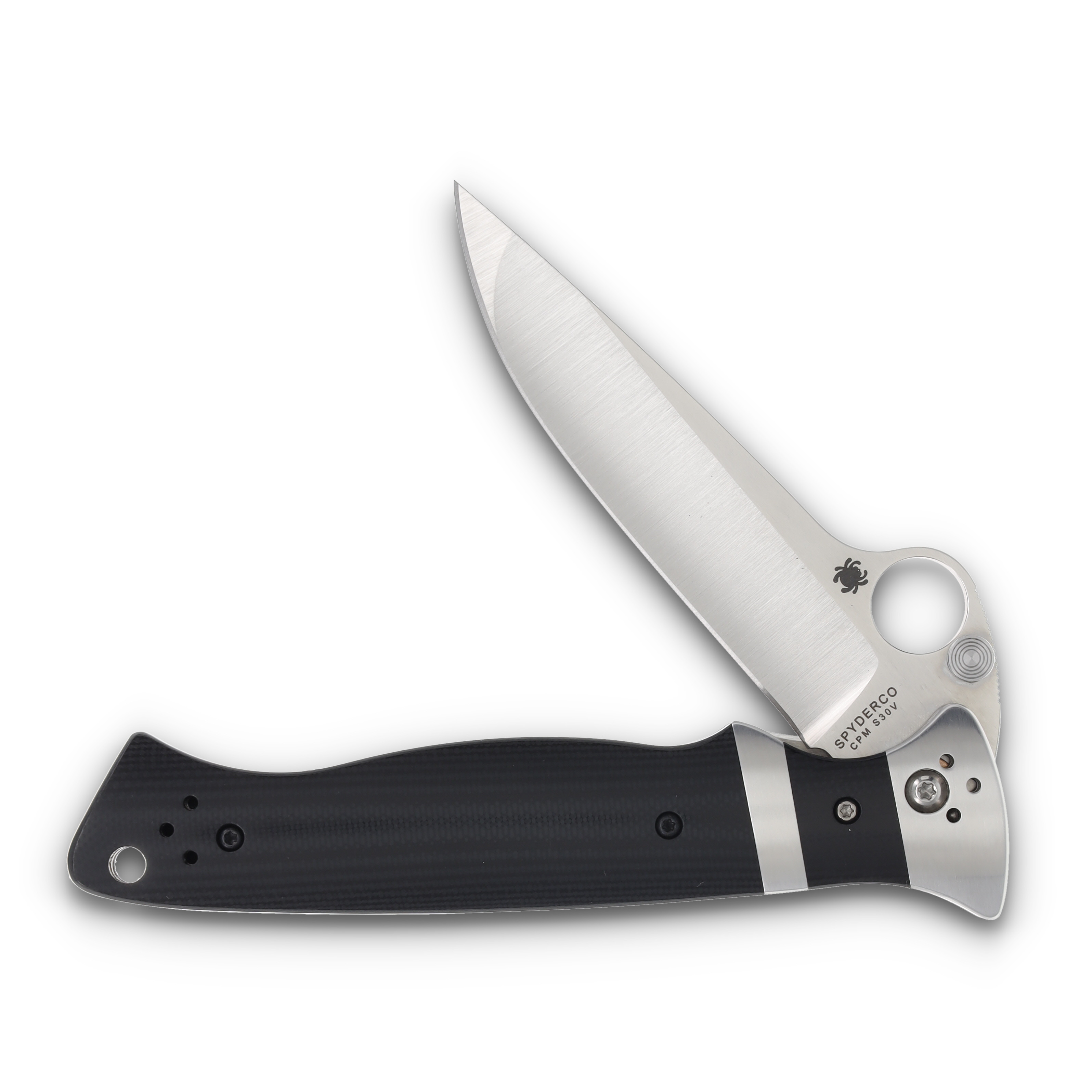 Spyderco Valloton SubHilt OTS Automatic Knife Satin S30V/Black G-10 View 1