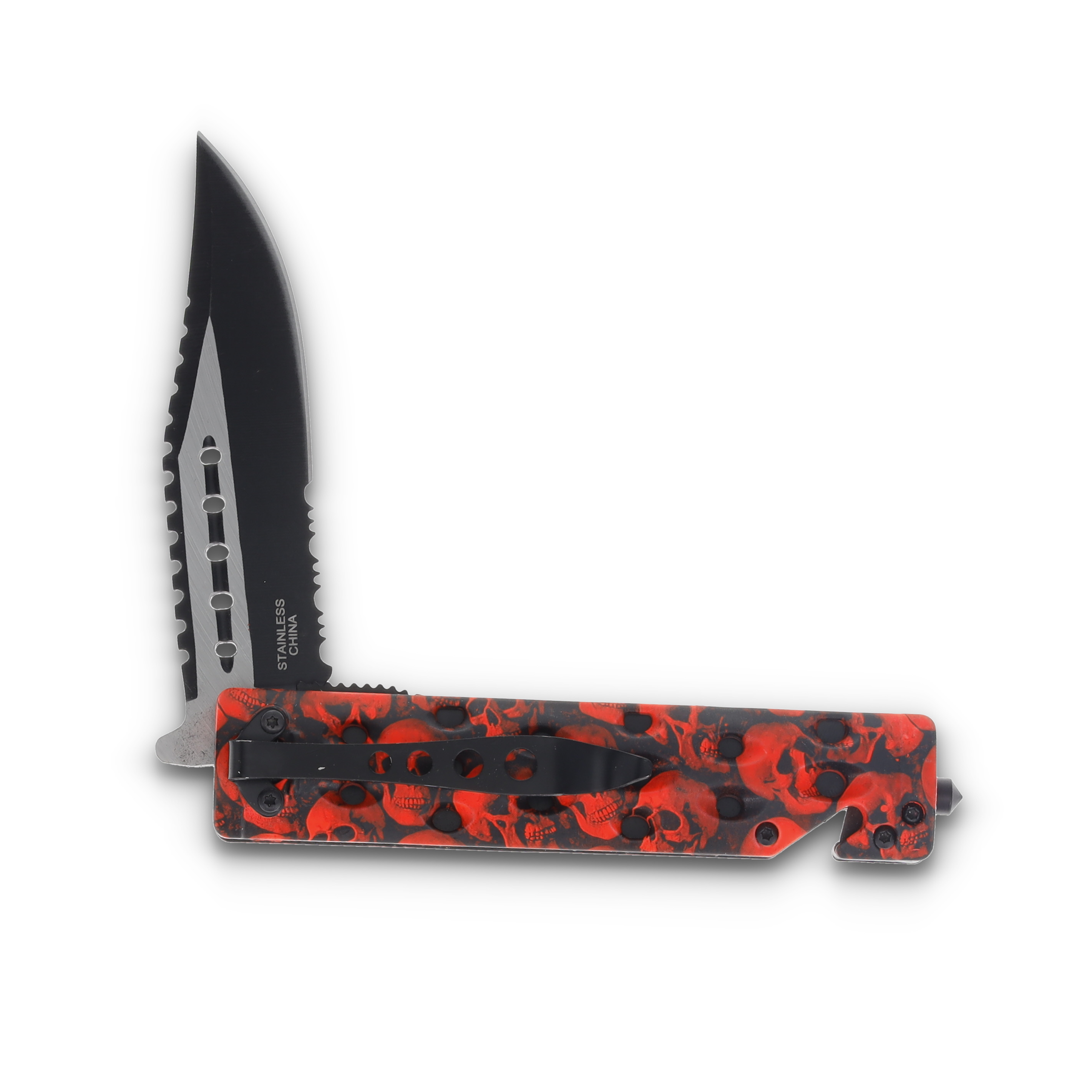 Szco Trump Forever Red Skull Folding Knife 4.75in Closed TR-0325RD View 4