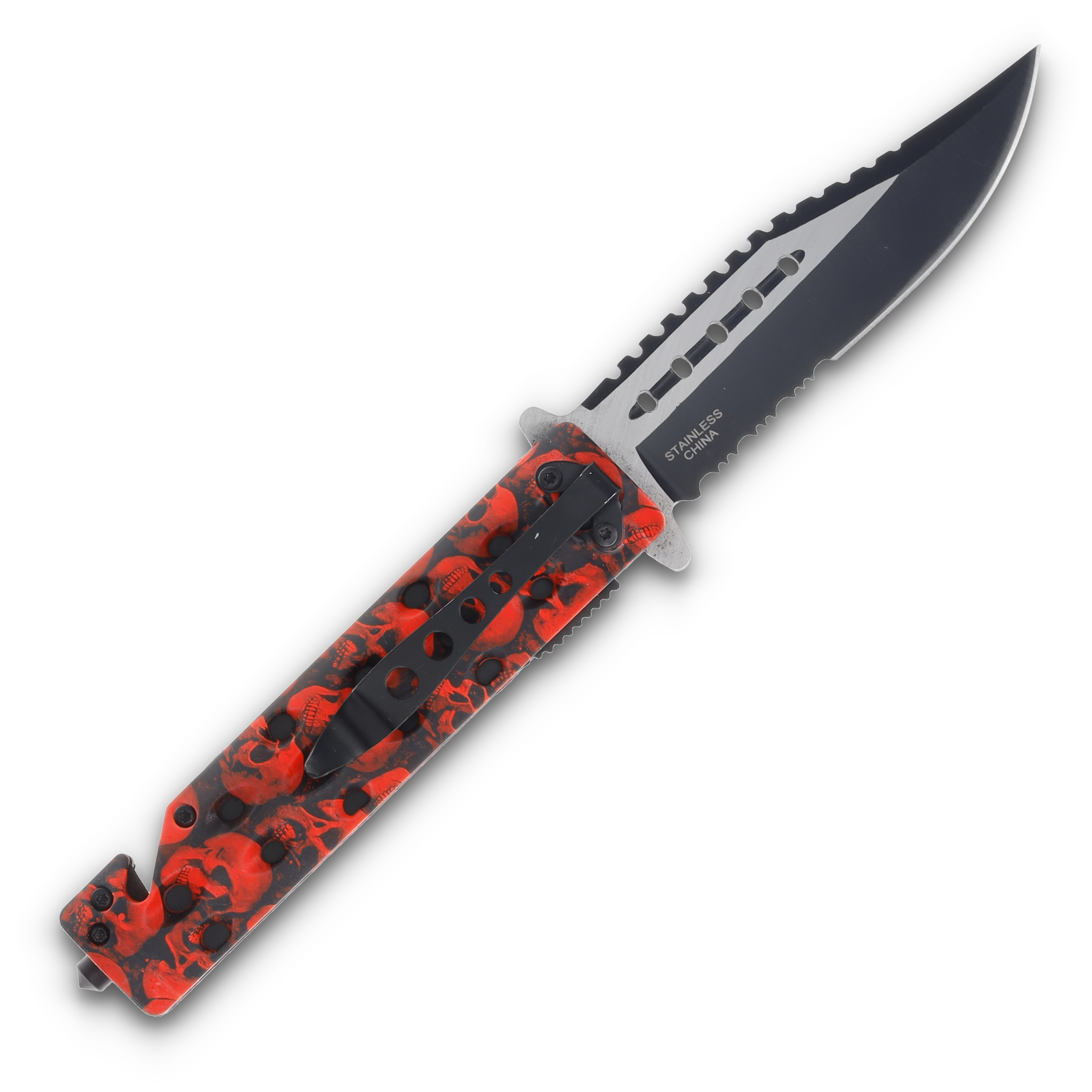 Szco Trump Forever Red Skull Folding Knife 4.75in Closed TR-0325RD View 2
