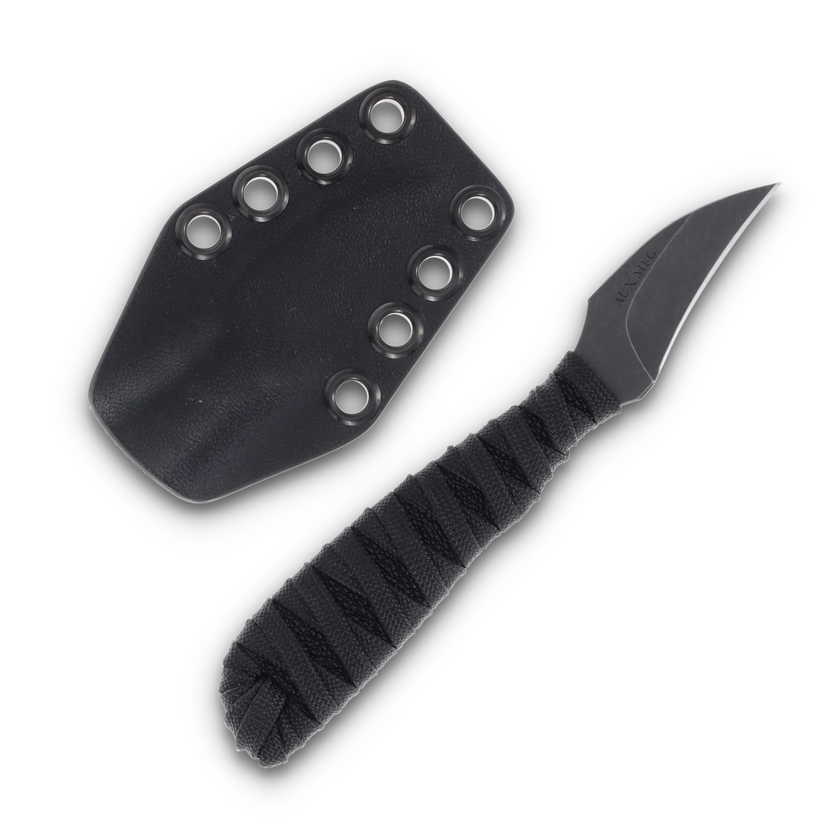 Auxiliary Manufacturing Tsume Fixed Blade Knife Black Cord ( Black