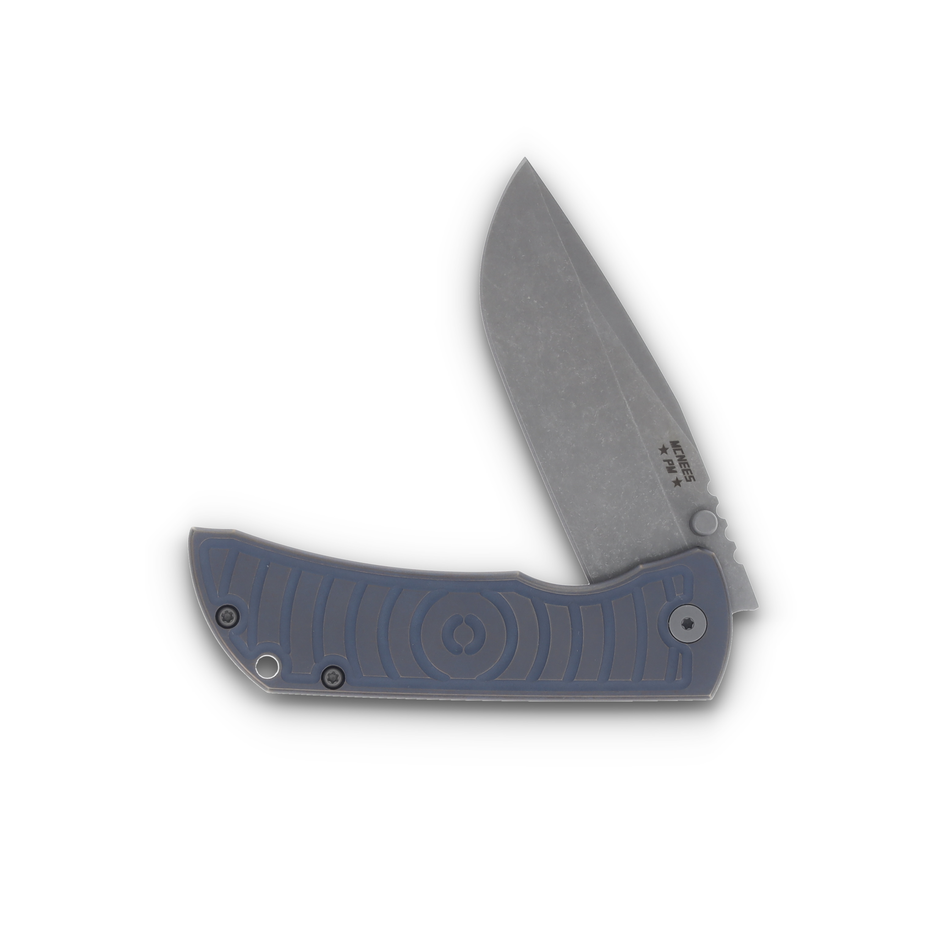 McNee's PM Mac 2 Folding Knife Magnacut/Atomic Blue Bronze Shockwave MCNPMMAC235G2FABBRS View 3