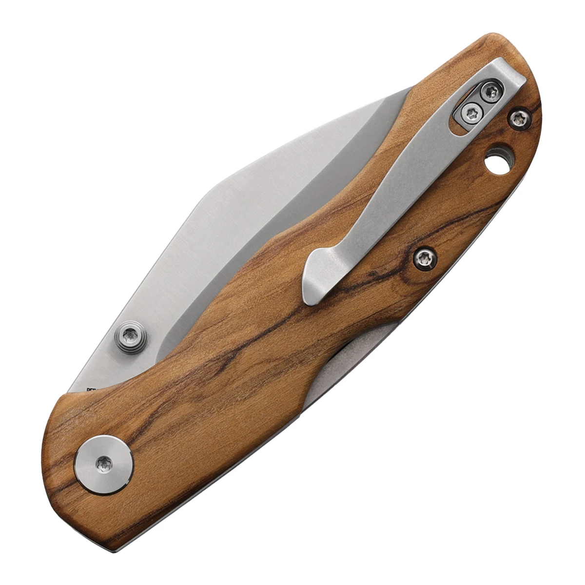 Petrified Fish Skalor Lockback Olive Wood Satin PFE12OWOS View 2