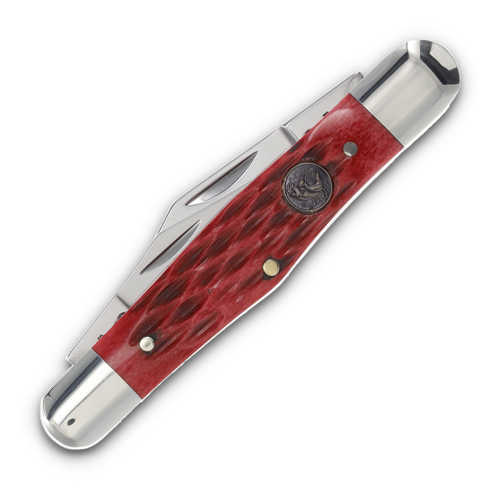 Hen & Rooster 3 Blade Whittler Red Pick Bone HRI123RPB View 3