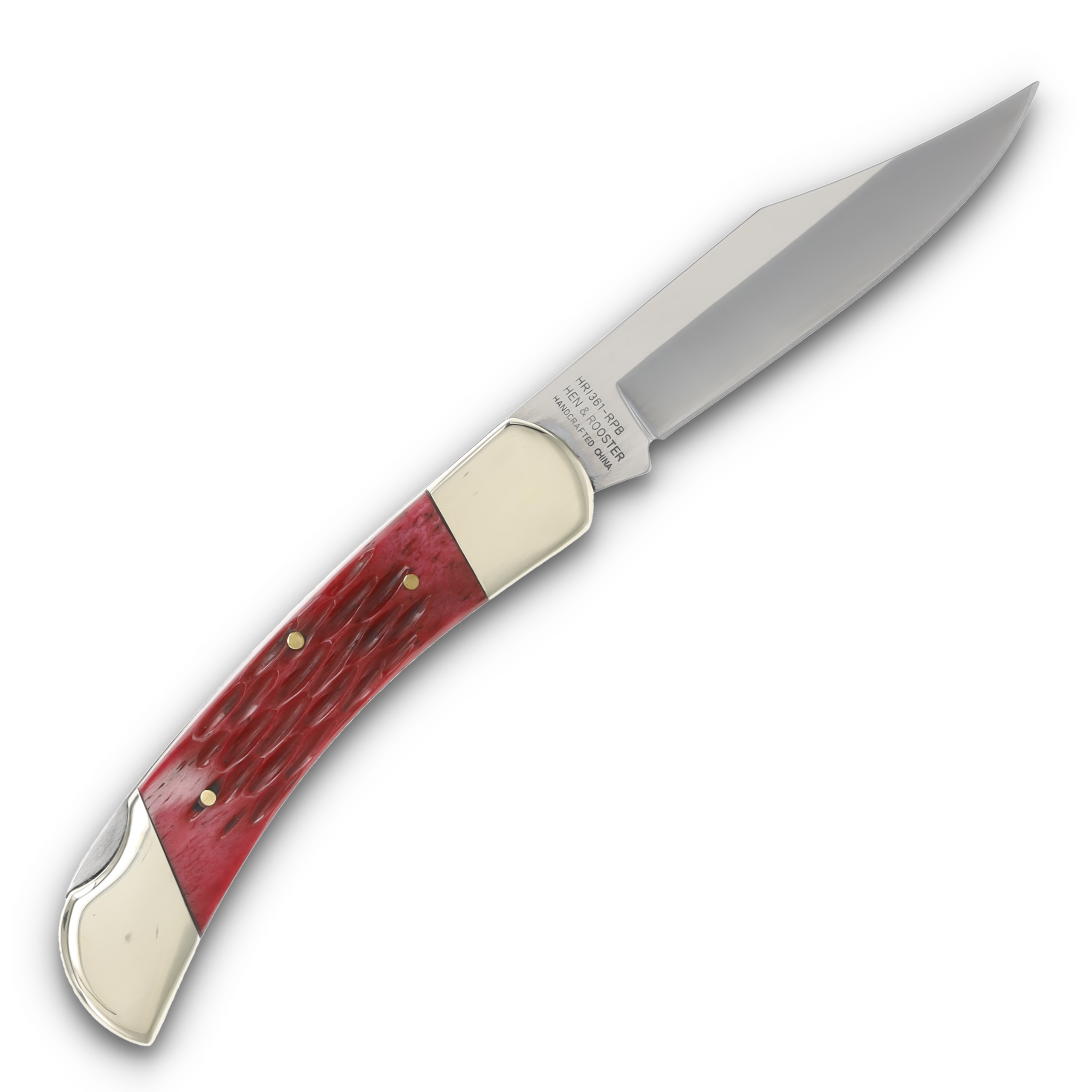 Hen & Rooster Single Blade Lockback Red Pick Bone HRI361RPB View 2