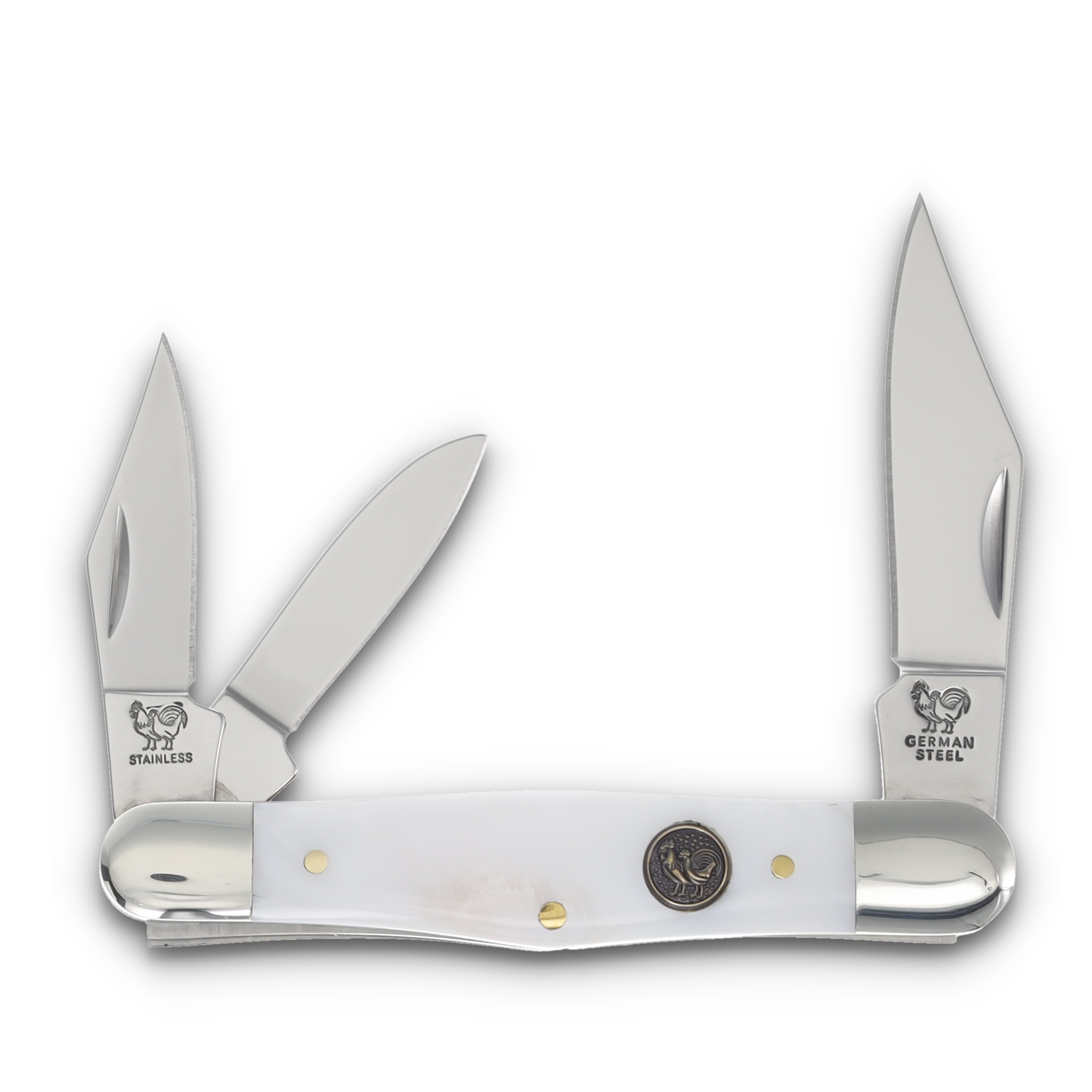 Hen & Rooster 3 Blade Whittler Mother Of Pearl HRI123MOP View 1
