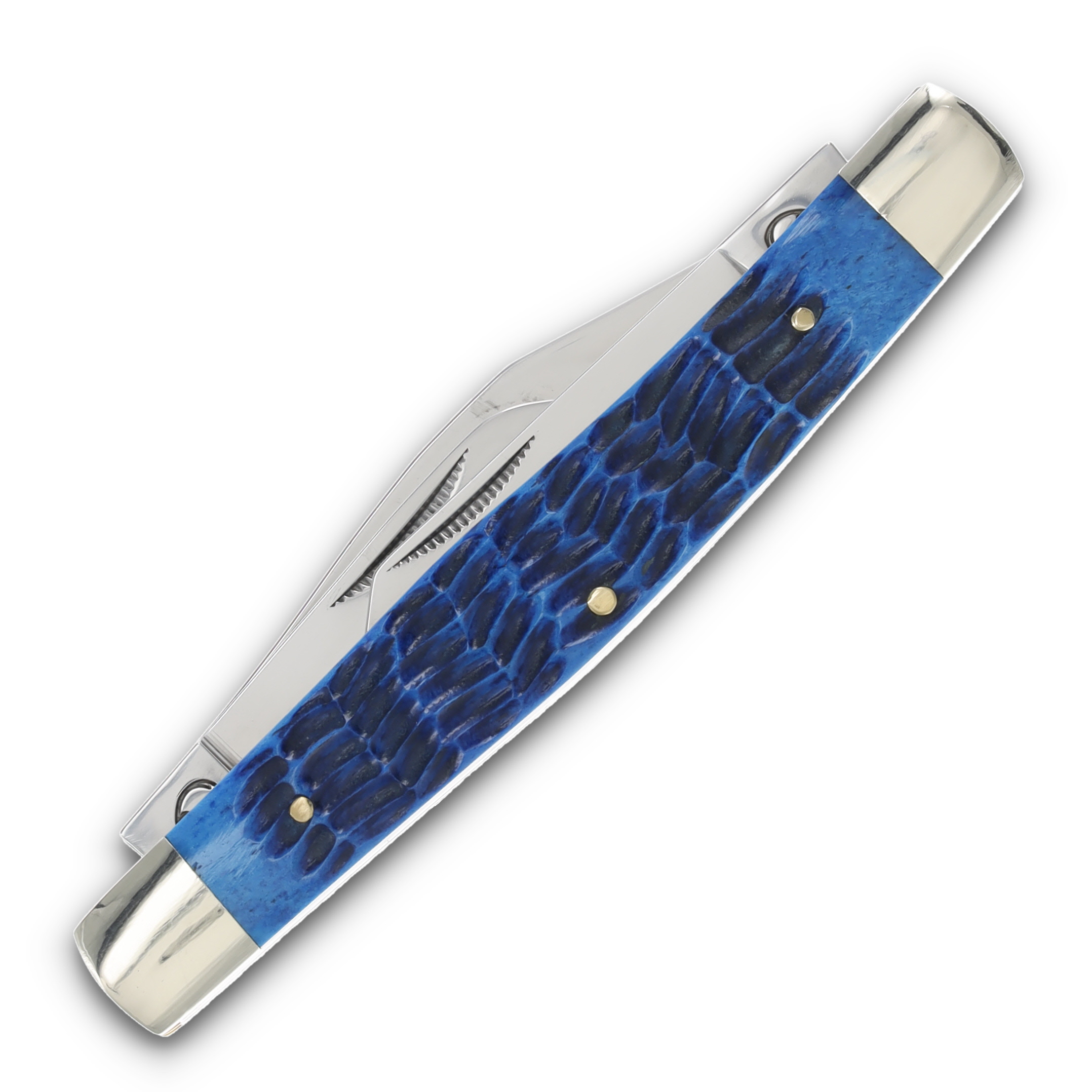 Buck Creek Large Stockman Blue Jigged Bone Handle FRBCI659CB View 4
