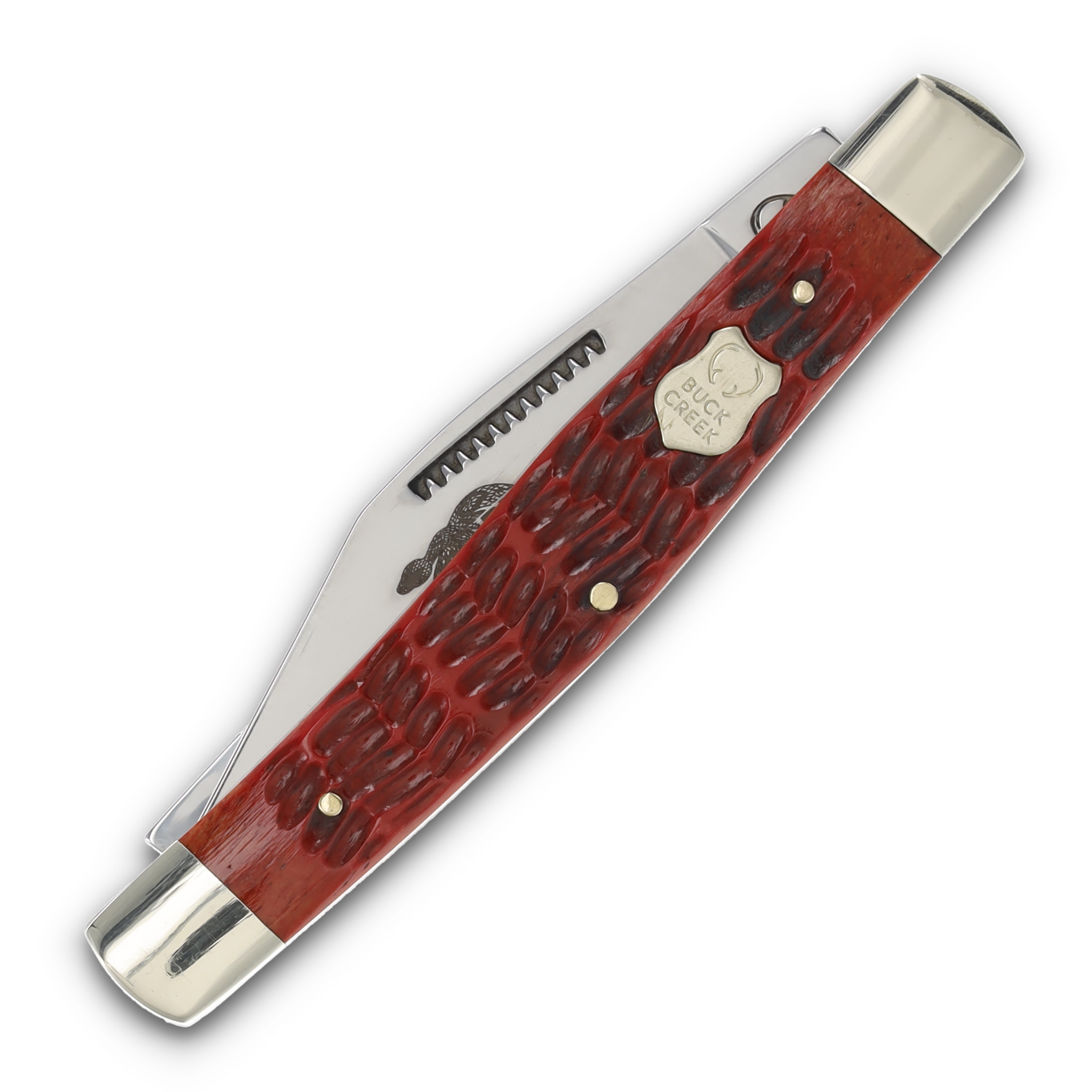 Buck Creek Large Stockman Red Jigged Bone Handle FRBCI659RPB View 3