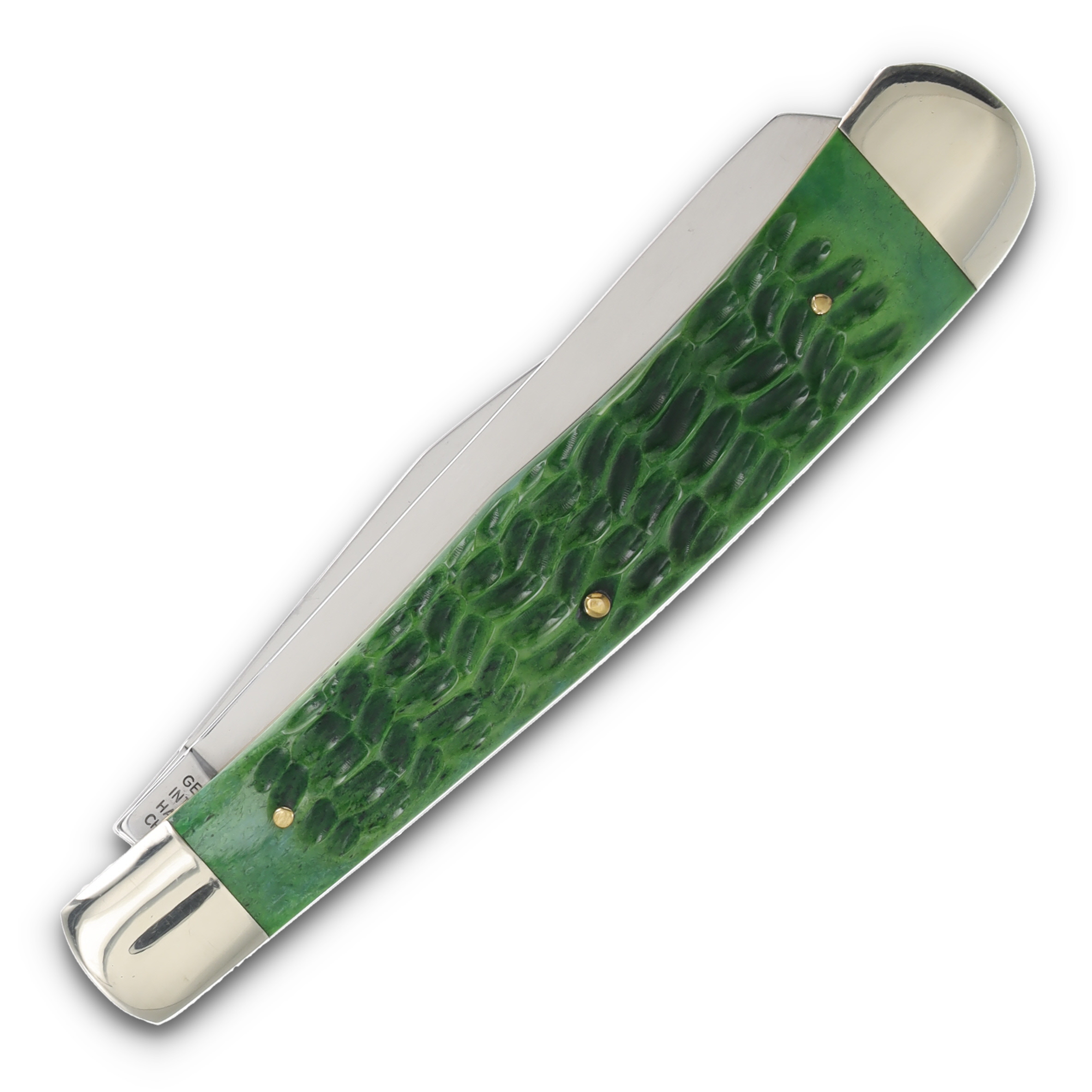 Frost Cutlery German Bull Large Trapper Antique Green Pick Bone FRGBI010AGB View 2