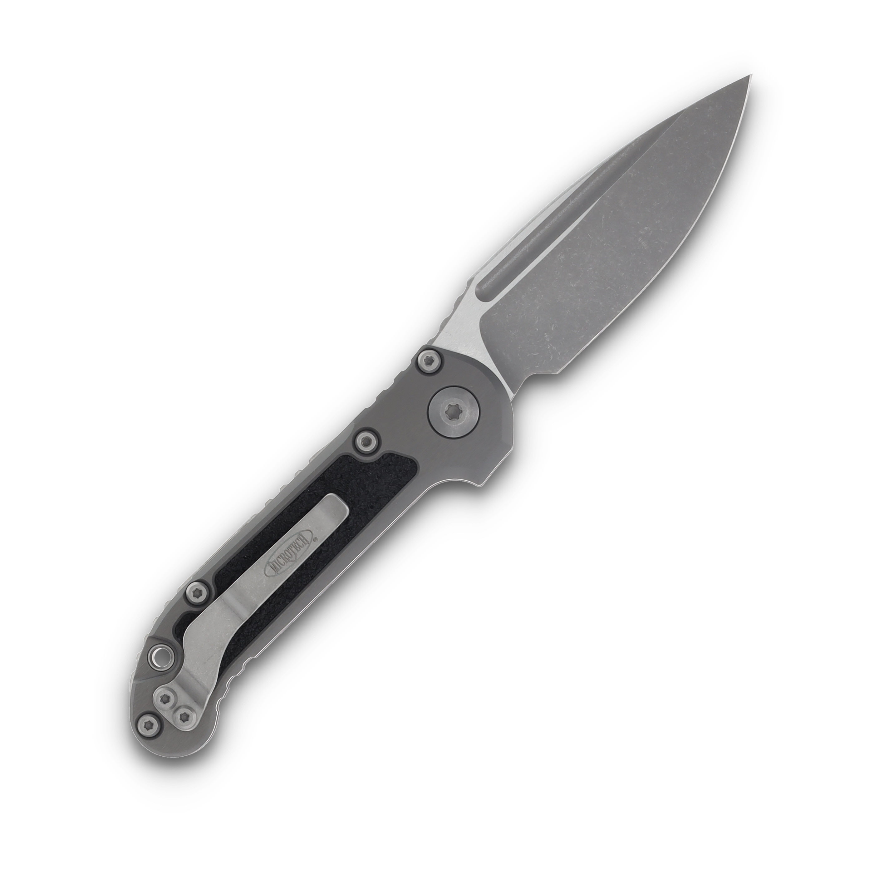 Microtech LUDT Automatic Knife Gen III Apocalyptic/Natural Clear Aluminum AUMT113510APNC View 2