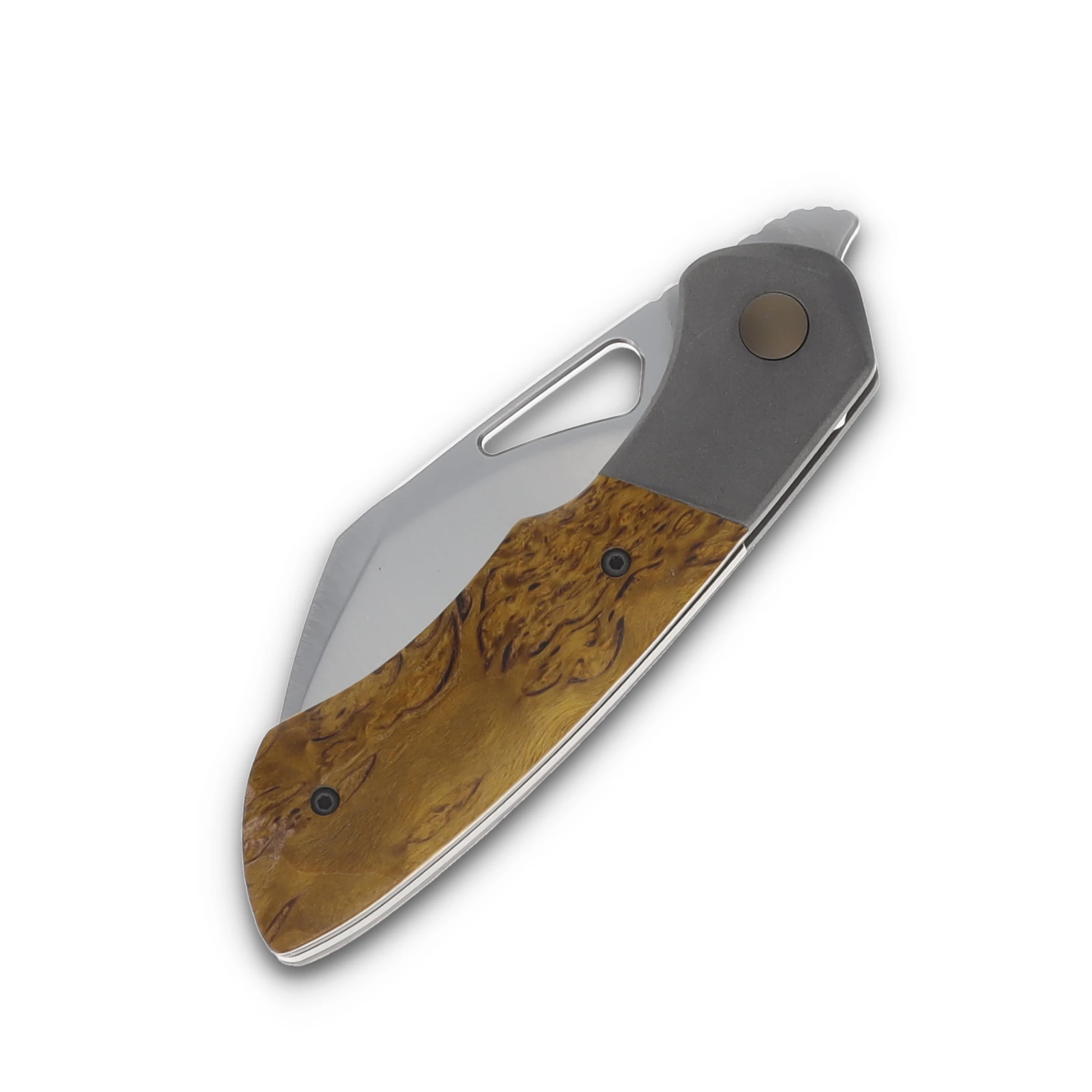 Olamic Whippersnapper BL Folding Knife Satin XHP Sheepsfoot/Dark Blast/Karelian Birch 365S View 5