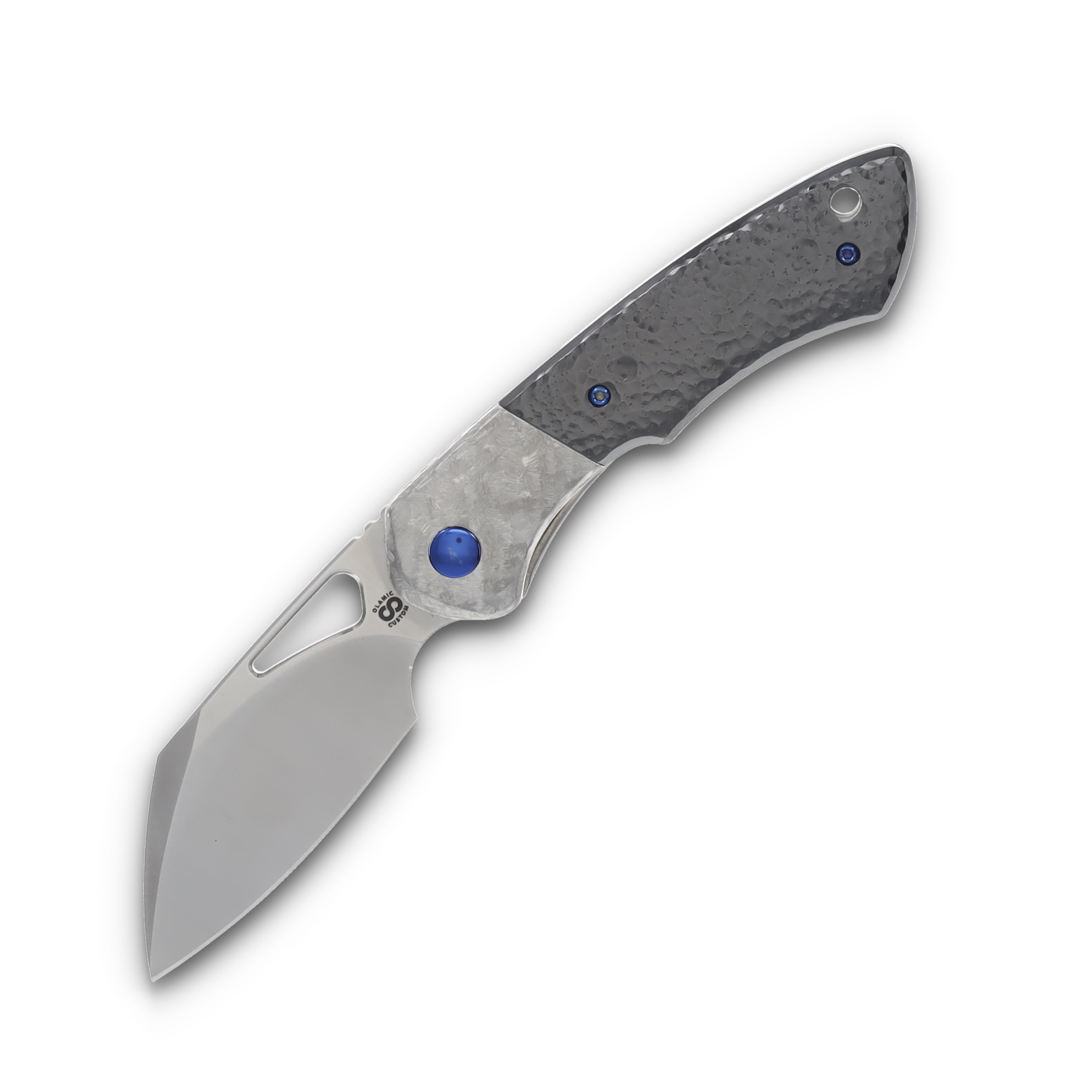 Olamic Whippersnapper BL Folding Knife Satin XHP Sheepsfoot/Frosty Titanium/Hammered Zirconium 362S View 1