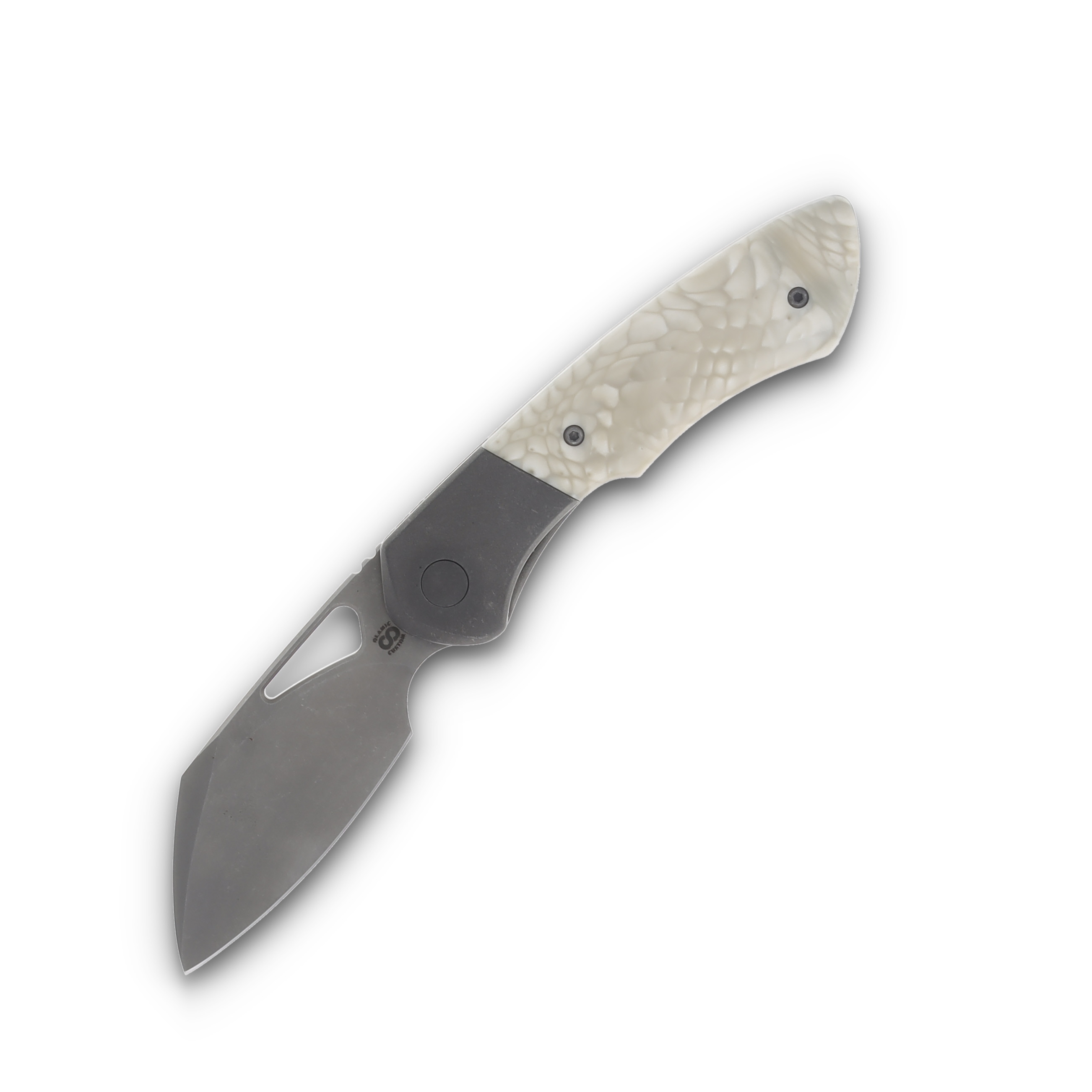 Olamic Whippersnapper BL Folding Knife Stonewash XHP Sheepsfoot/Stonewash Titanium/Juma Scales 363S View 1