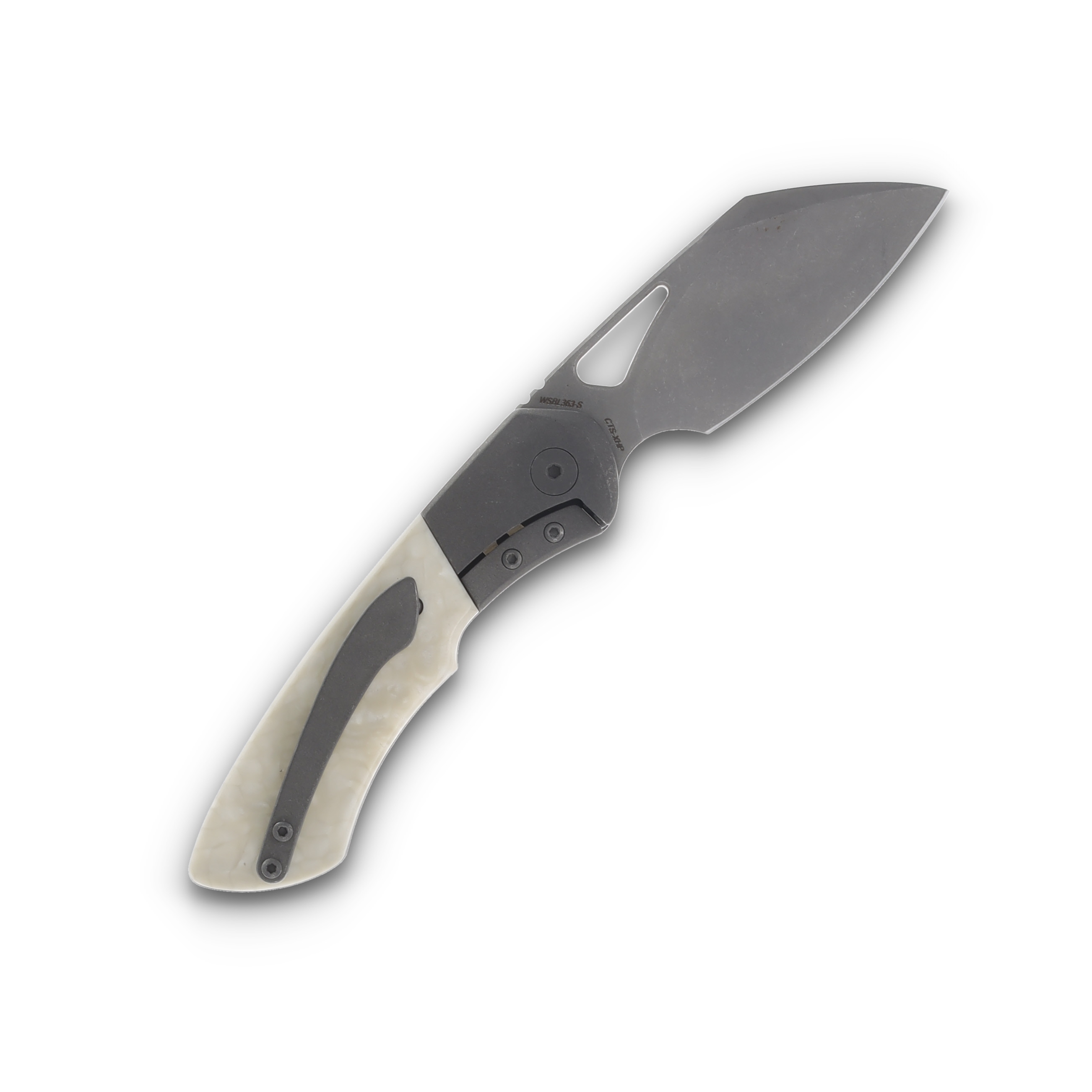 Olamic Whippersnapper BL Folding Knife Stonewash XHP Sheepsfoot/Stonewash Titanium/Juma Scales 363S View 2