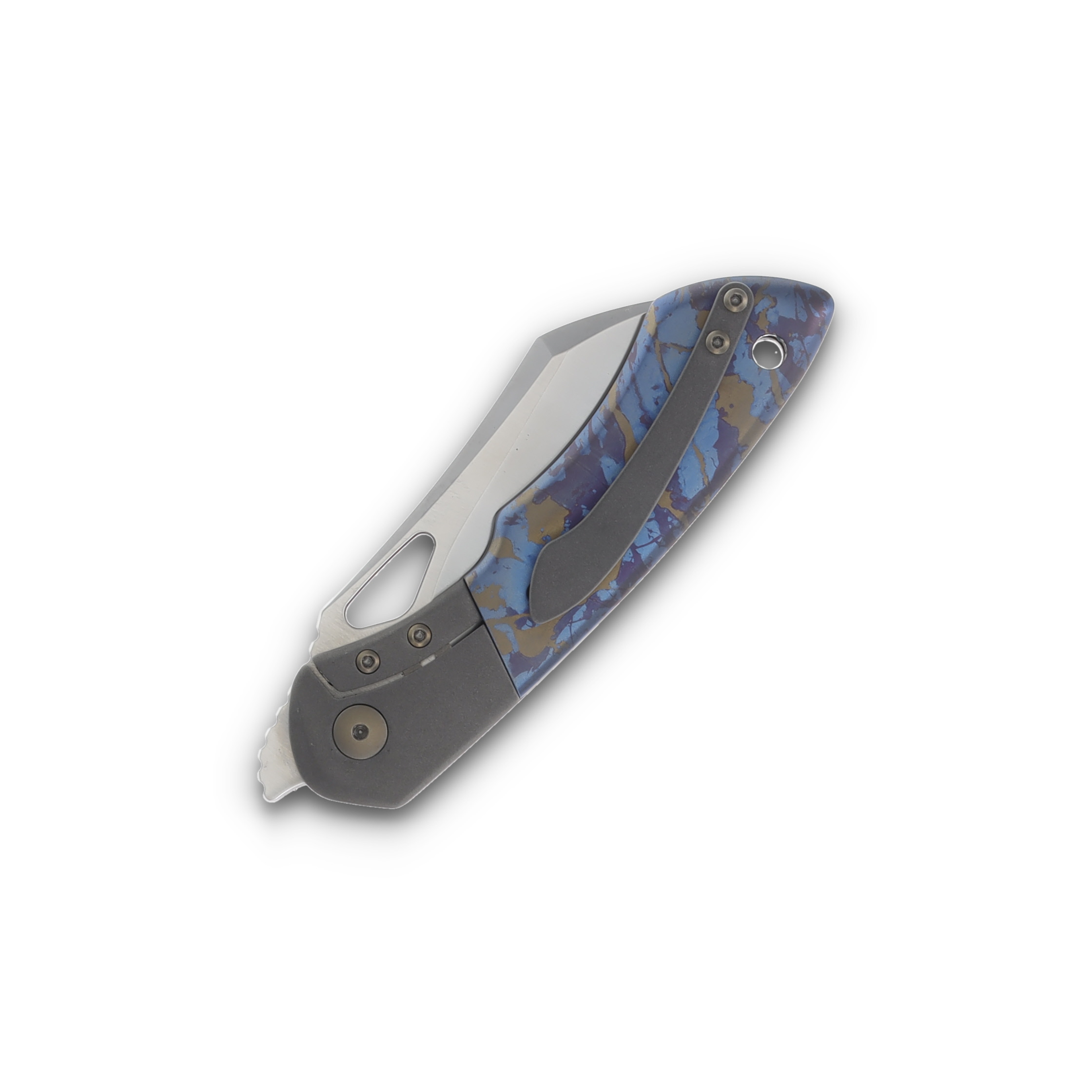 Olamic Whippersnapper BL Folding Knife Satin XHP Wharncliffe/Dark Blast/Splash Anodized 272W View 6