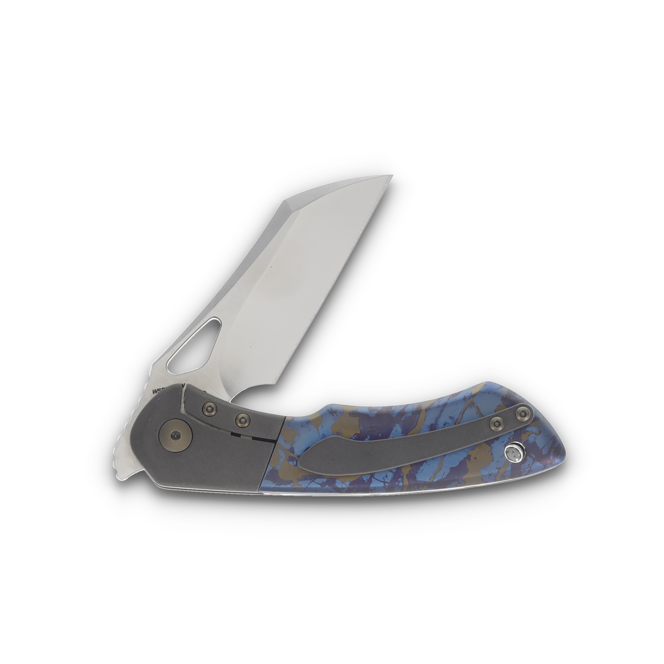 Olamic Whippersnapper BL Folding Knife Satin XHP Wharncliffe/Dark Blast/Splash Anodized 272W View 3