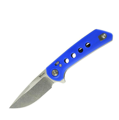 Reate PL-XF Stonewashed Nitro V Blade Blue G-10 Handle REPL-XF13 View 1