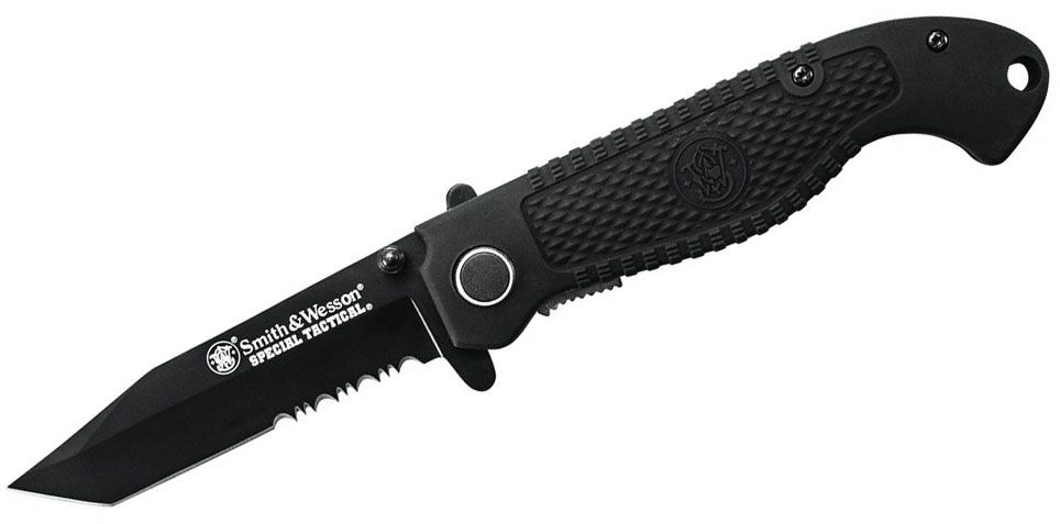 Smith & Wesson Special Tactical Black 3.5in Tanto Part Serrated Blade CKTACBSCP View 1