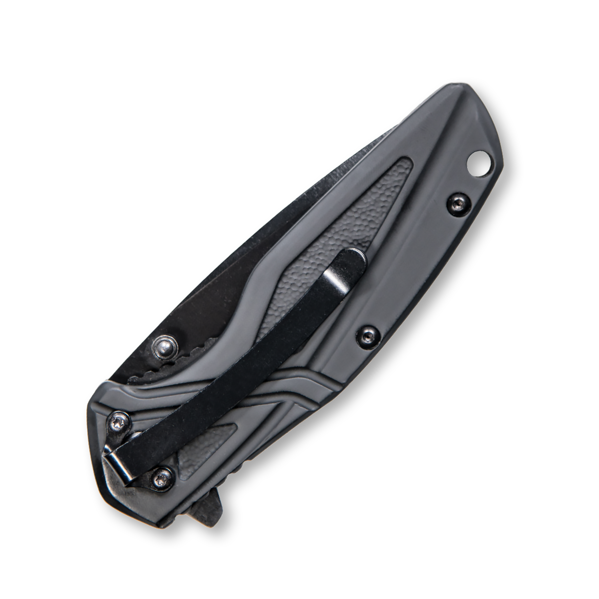 Smith & Wesson Folding Knife 3in Plain Black Aluminum Rubber 1084309 View 2