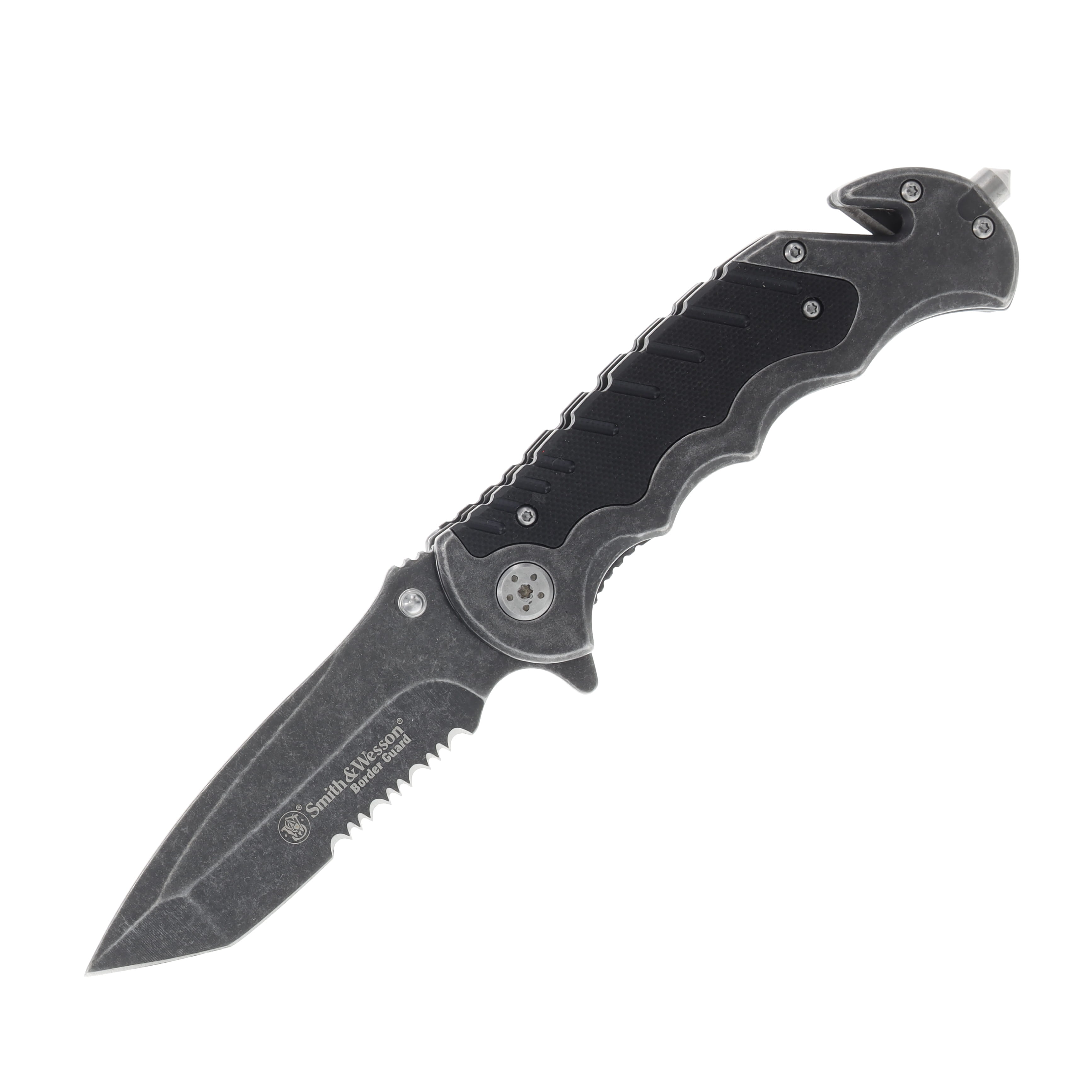 Smith & Wesson Border Guard 3.5in Black Stonewash Tanto PS Blade SWBG10SCP View 1
