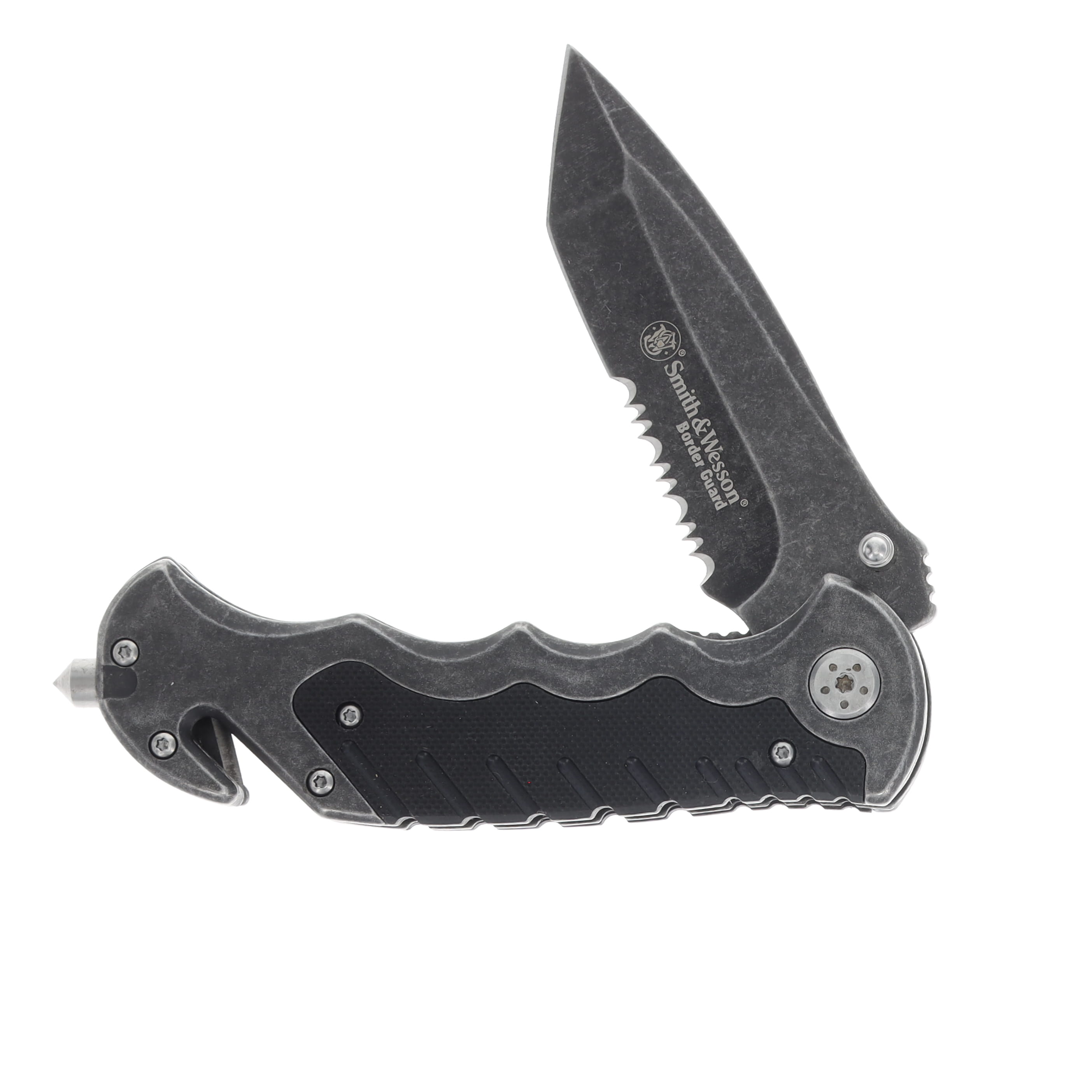 Smith & Wesson Border Guard 3.5in Black Stonewash Tanto PS Blade SWBG10SCP View 2