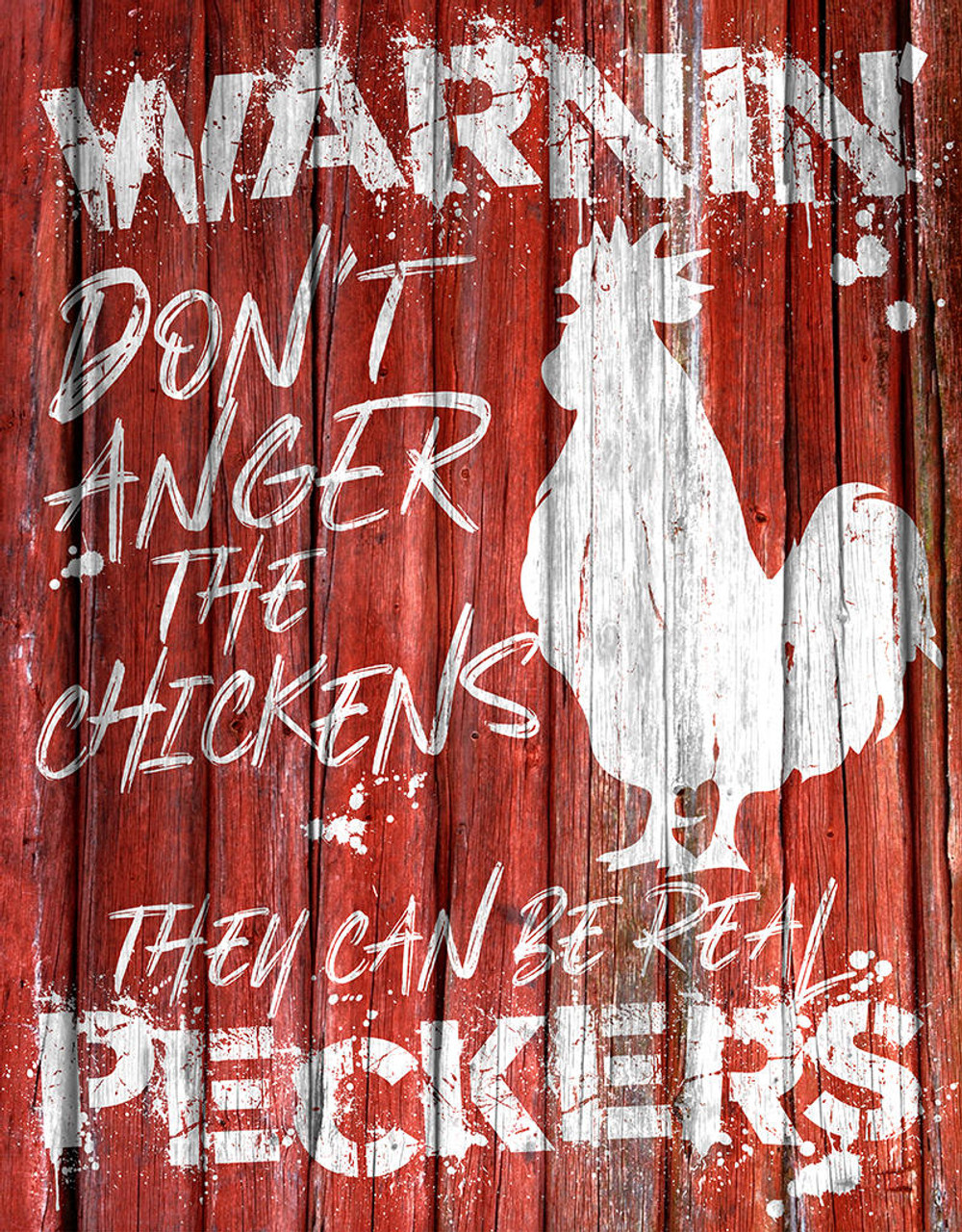 Chicken Warning Tin Sign SG2590 View 1