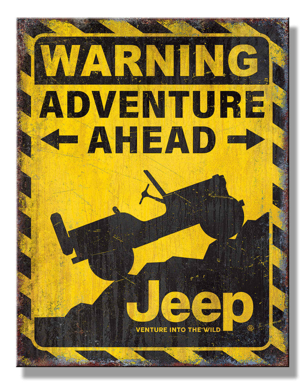 JEEP Adventure Ahead Tin Sign SG2809 View 1