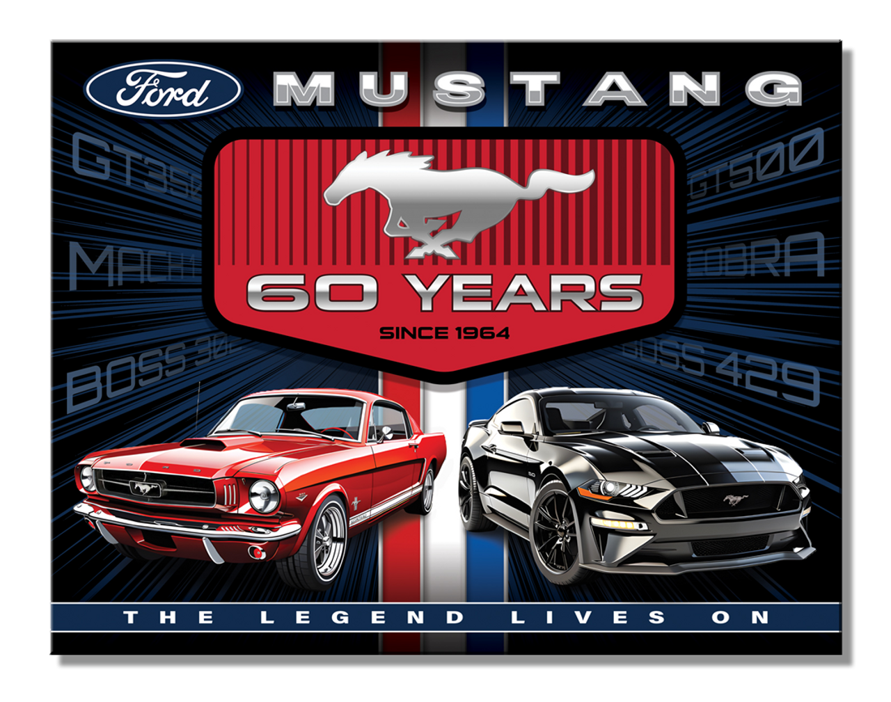 Ford Mustang 60 Years Tin Sign SG2862 View 1