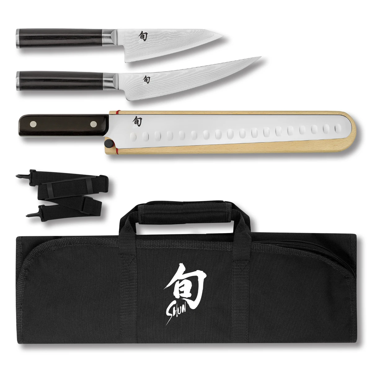 Shun Classic 4 pc BBQ Set Black Pakkawood SDMS0450 View 1