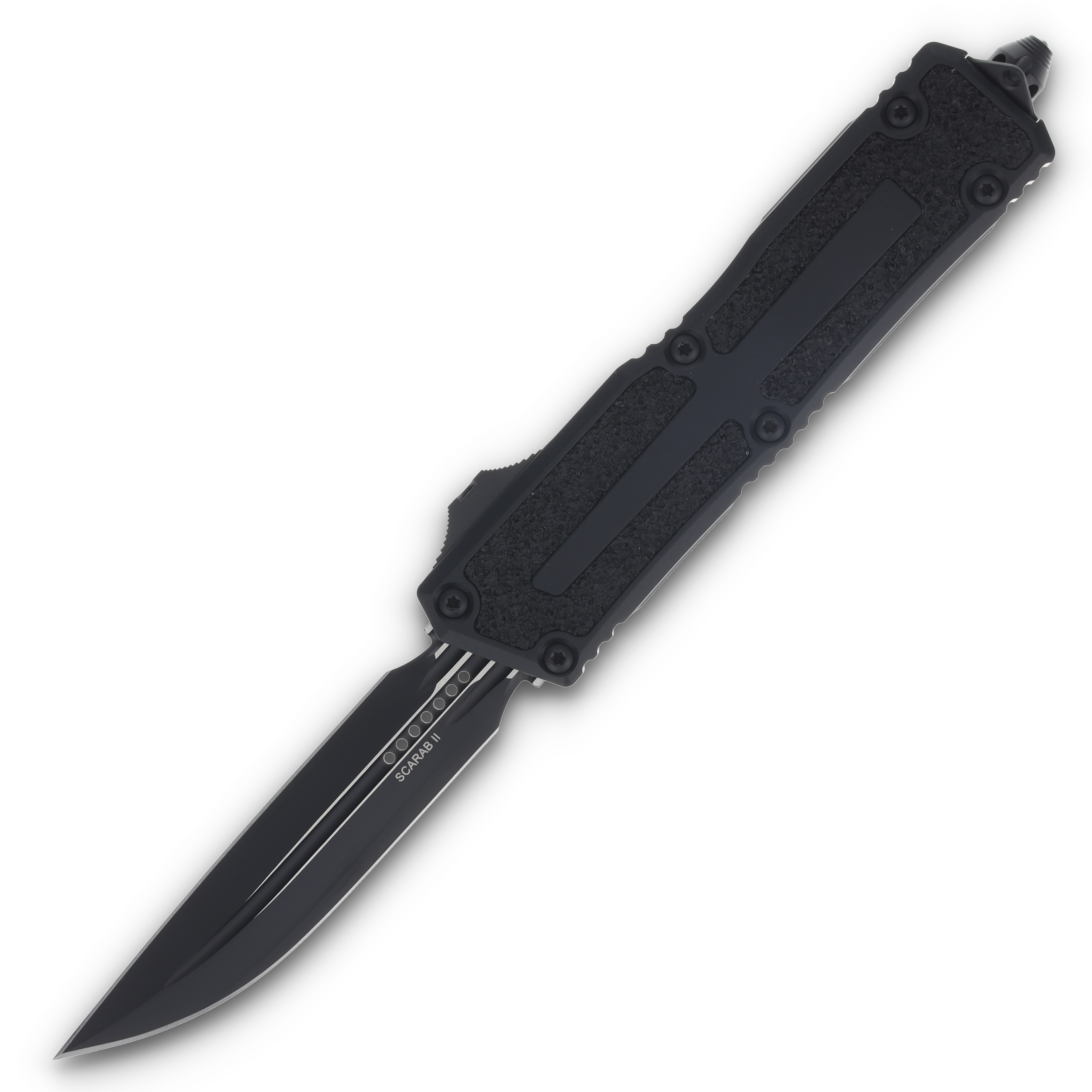 Microtech Scarab II D/E-S Gen III Tactical Standard Auto OTF Knife Black 3.9in Drop Point AUMT11801T View 1