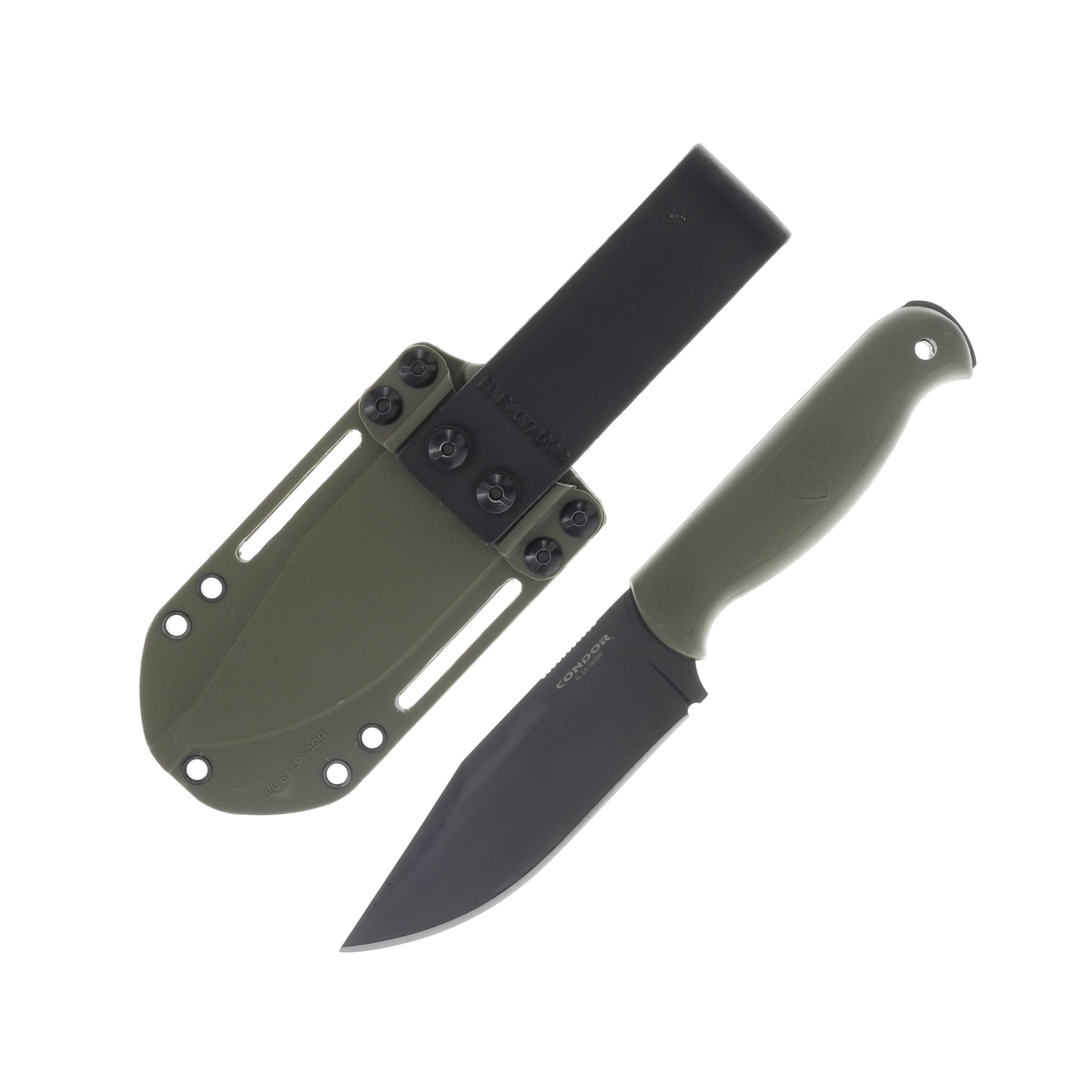 Condor Tool and Knife Fighter Knife Army Green 4.73in Plain Black Cerakote Clip Point CTK61747 View 2