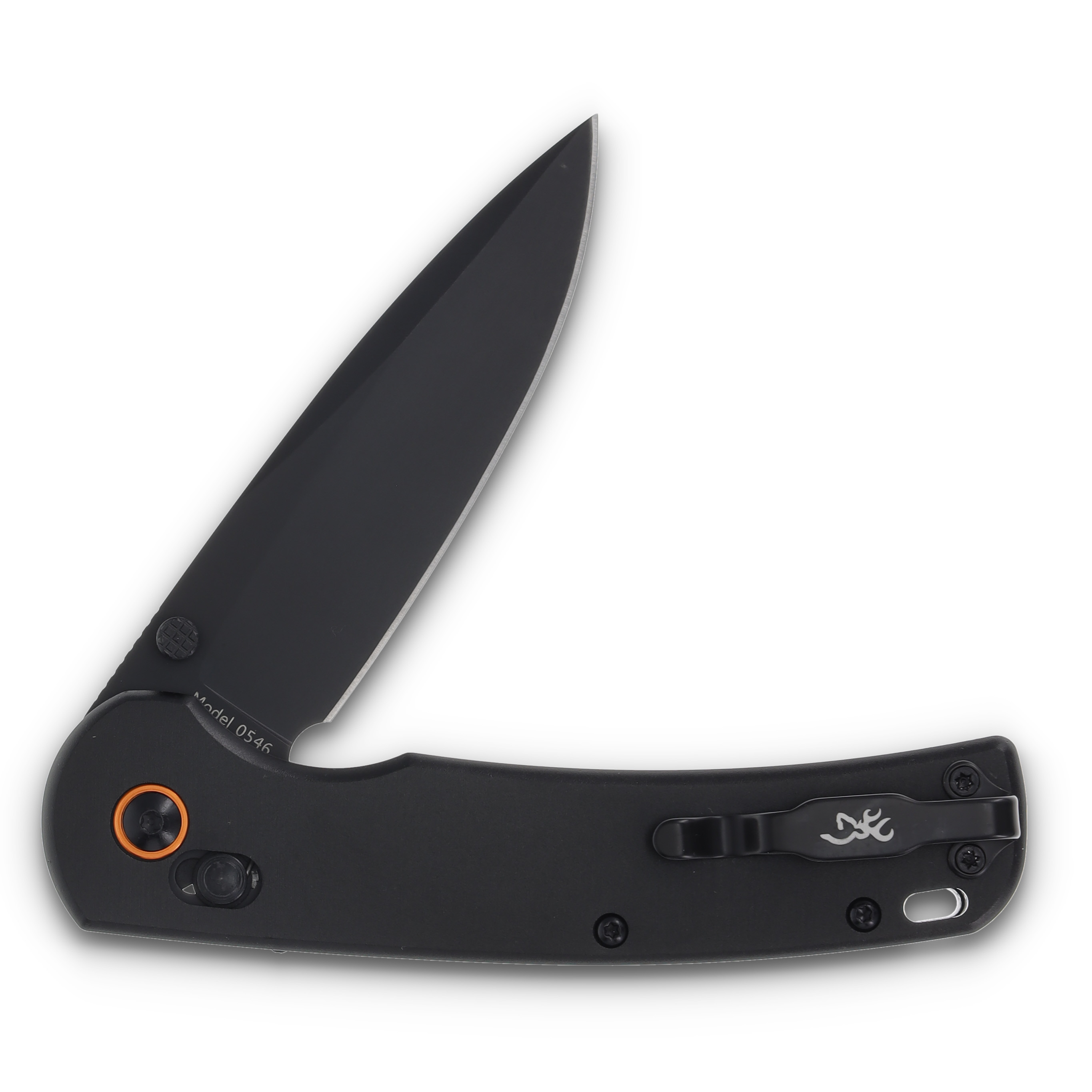 Browning Folder Black With Black Blade Orange Accent BR0546B View 2