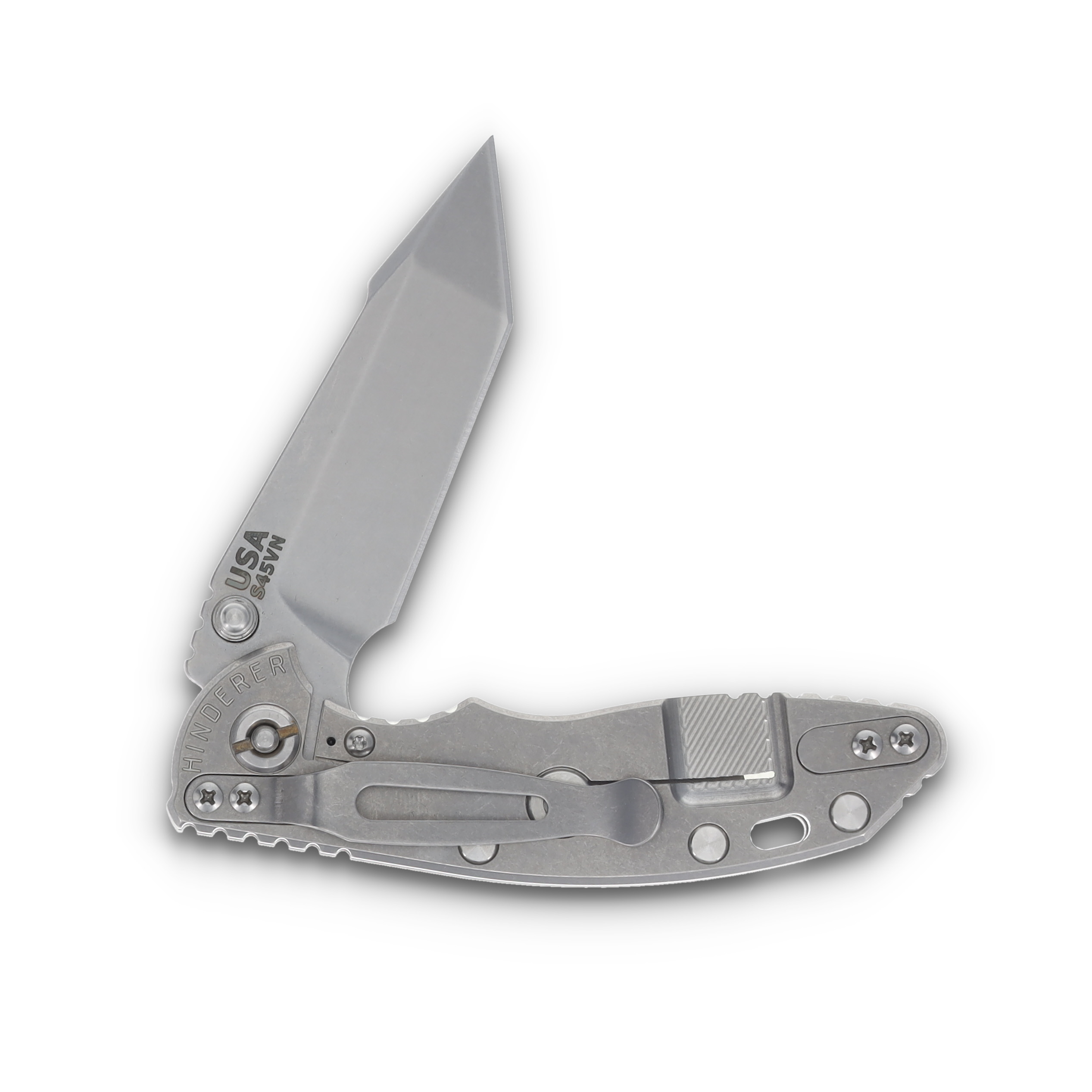 Hinderer XM-18 3.0 Harpoon Tanto Stonewash Titanium/Translucent Green G-10 KXM3000HTSWTG View 4