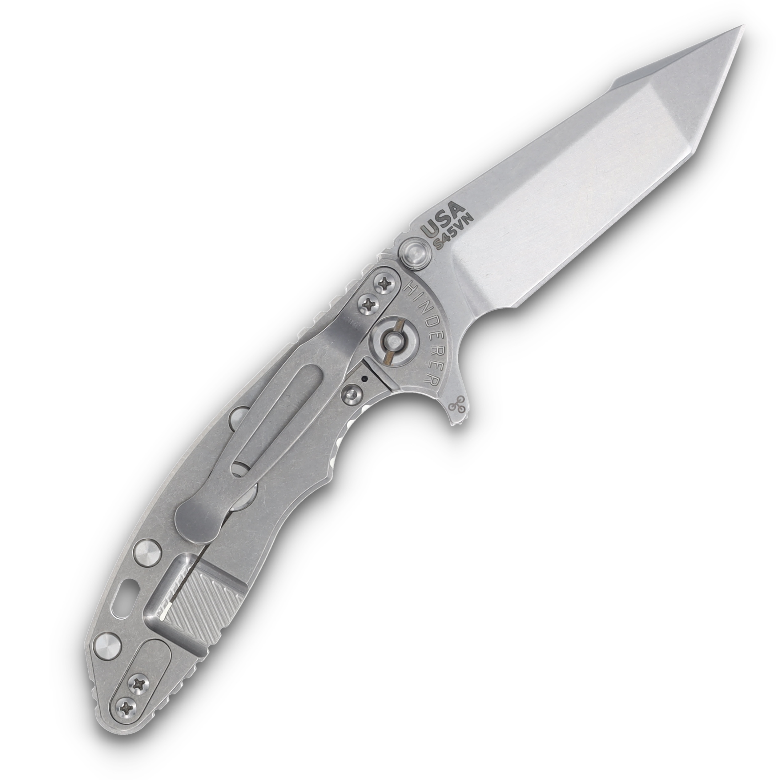 Hinderer XM-18 3.0 Harpoon Tanto Stonewash Titanium/Translucent Green G-10 KXM3000HTSWTG View 2