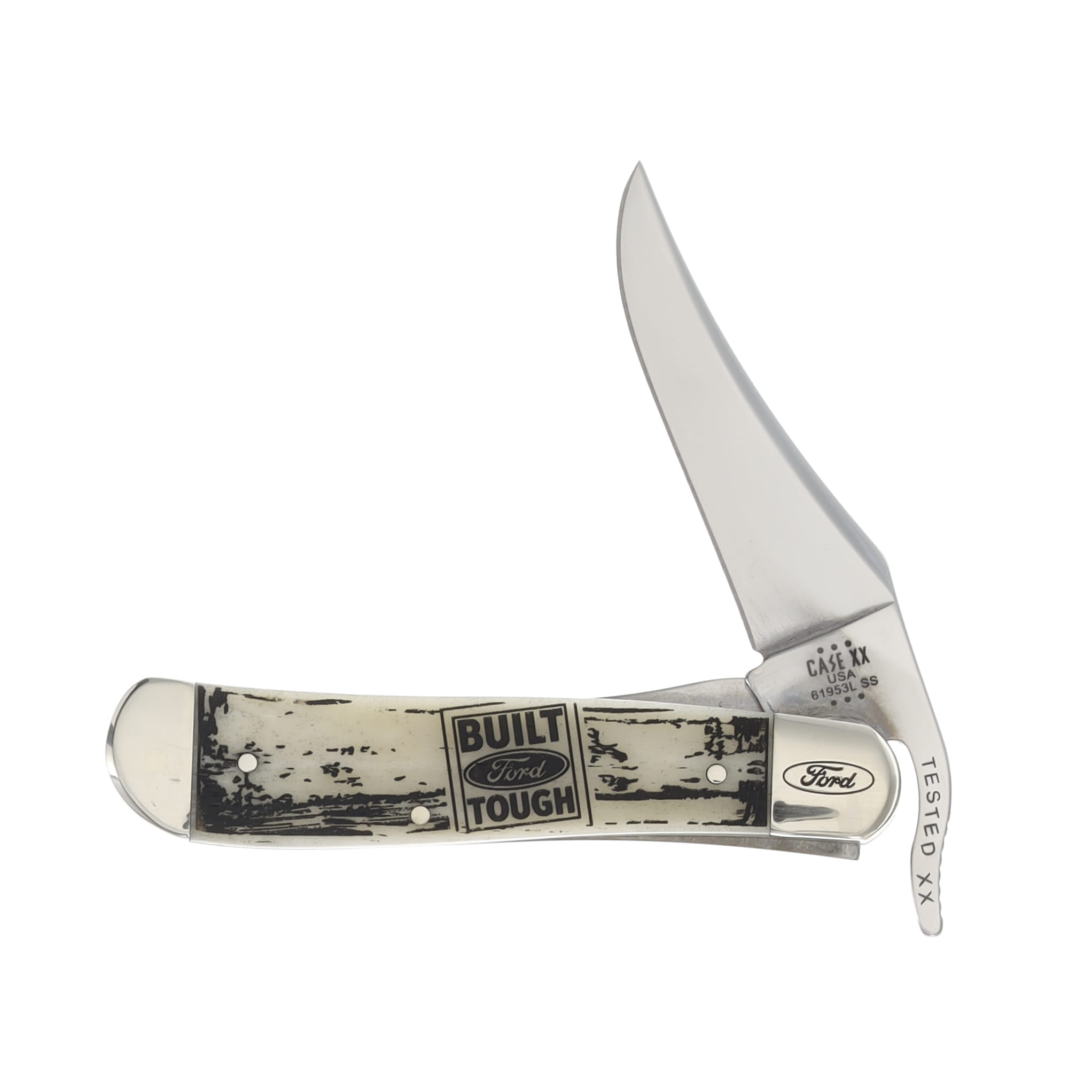 Case XX Ford Tough Embellished Bone RussLock Folding Knife CA14341 View 1