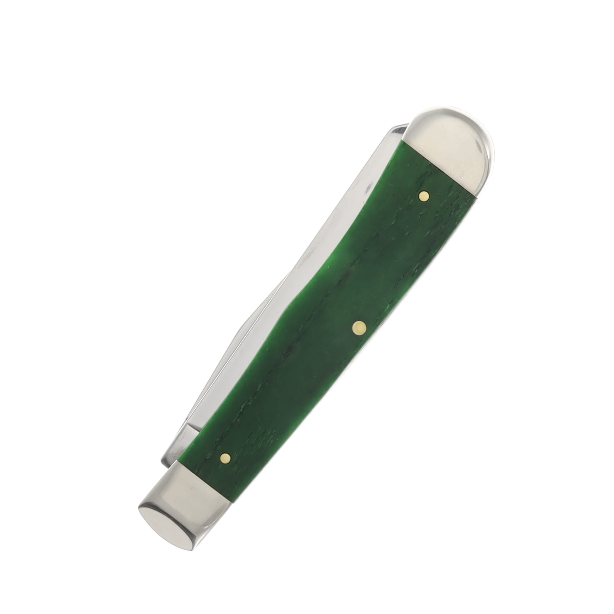 Case XX John Deere Bright Green Smooth Bone Trapper Folding Knife CA15794 View 2