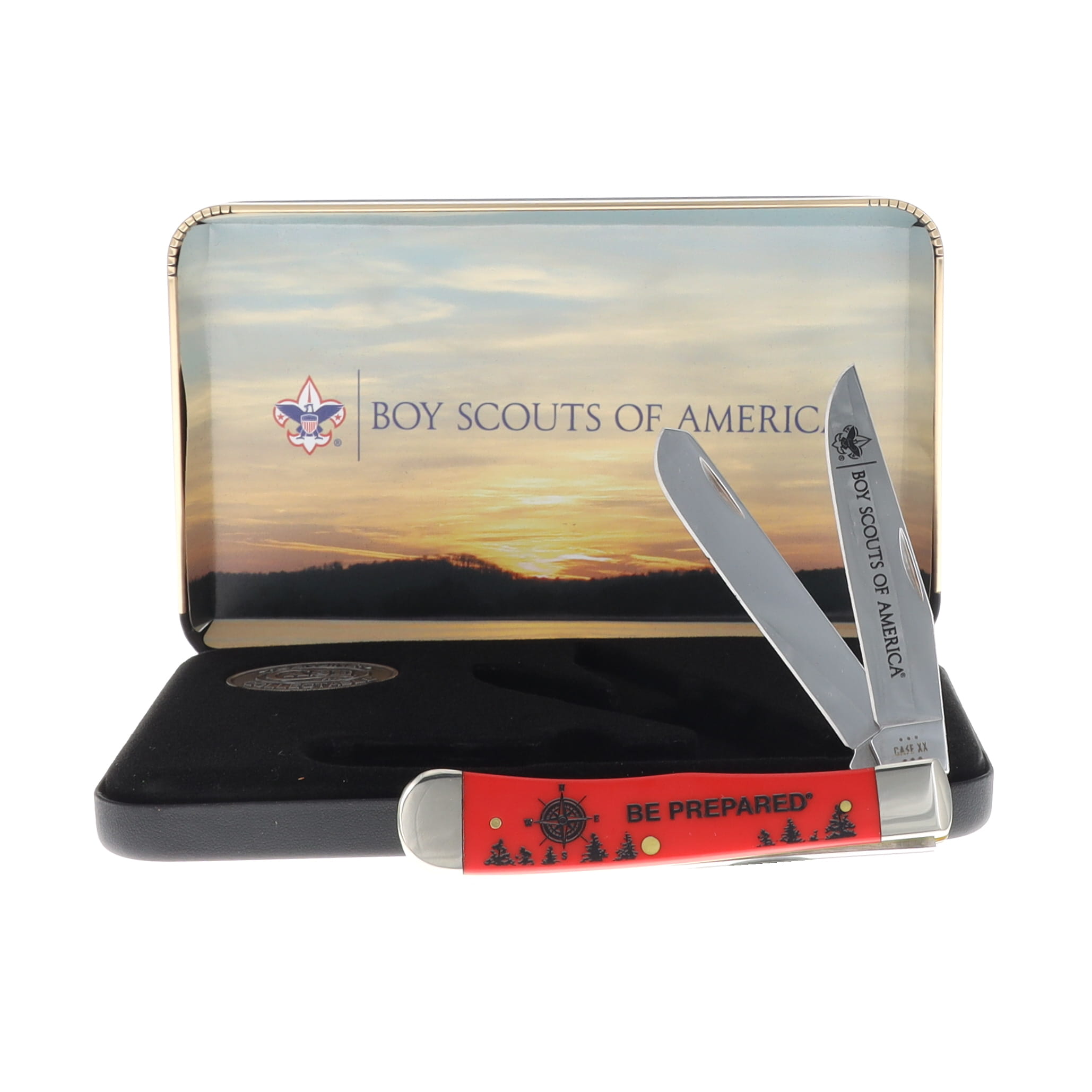 Case XX Boy Scouts of America Smooth Red Synthetic Be Prepared Trapper Gift Set CA18090 View 1