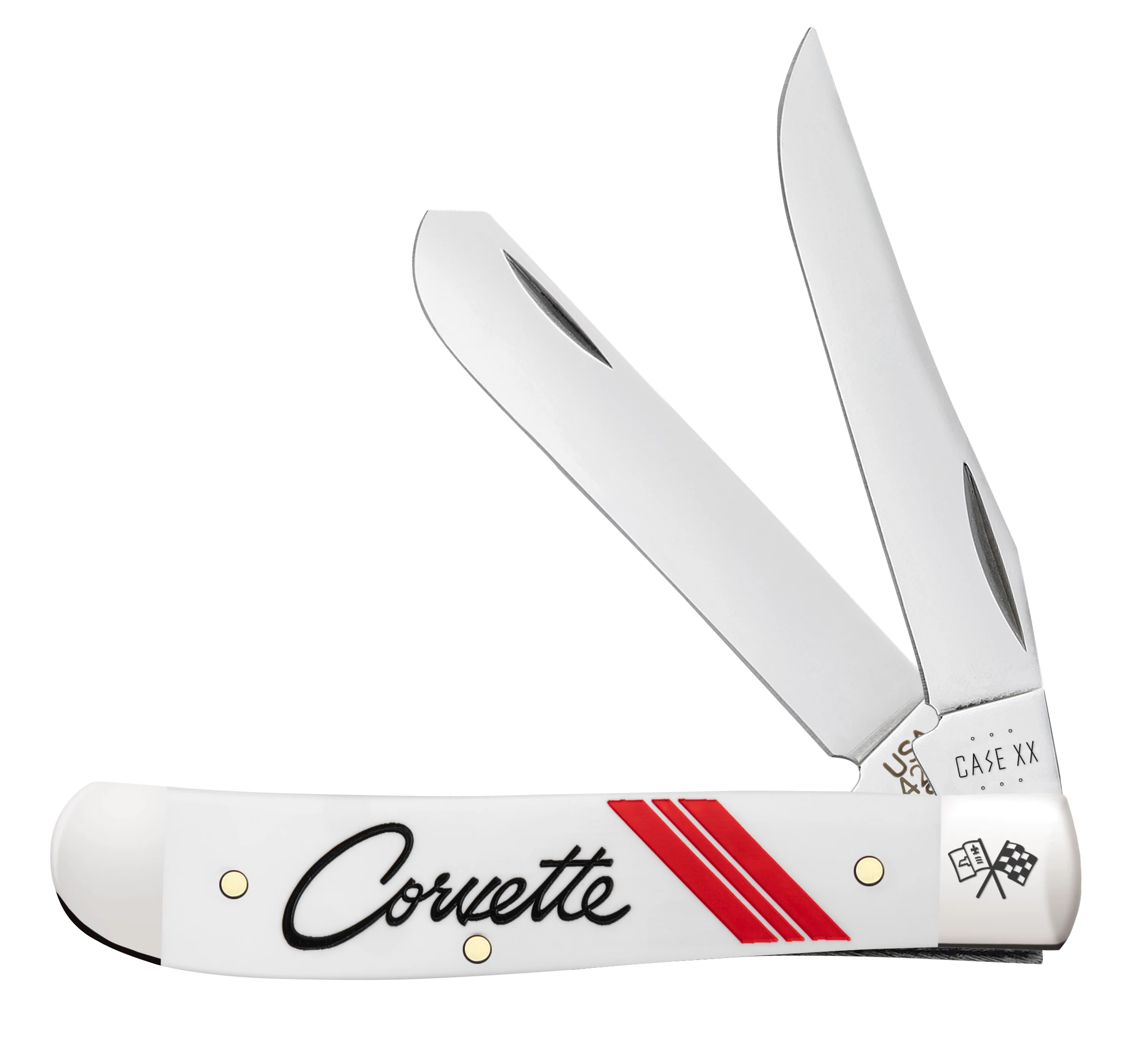 Case XX Corvette Smooth White Synthetic Mini Trapper Folding Knife
