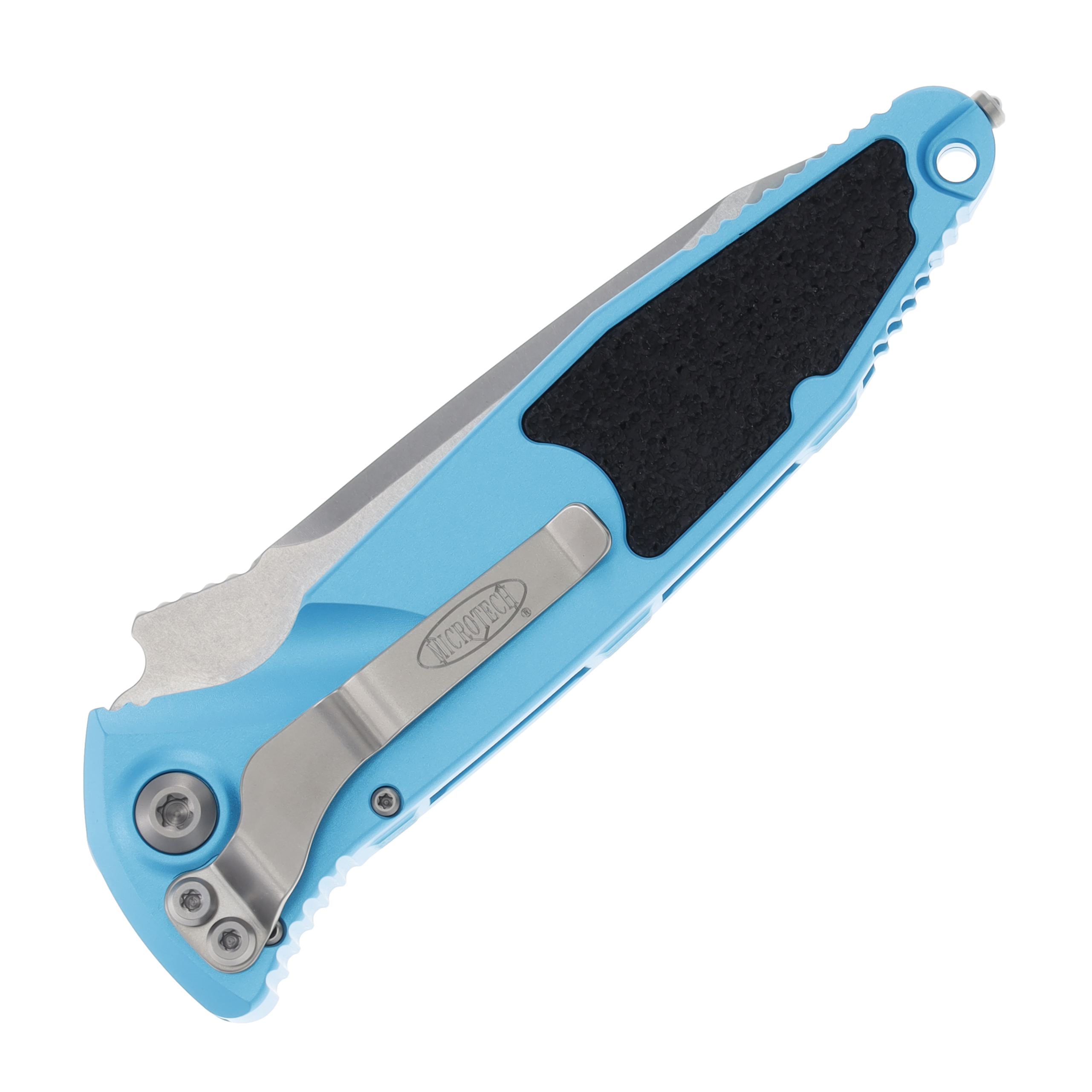 Microtech Socom Elite T/E Auto Knife Turquoise 4in Stonewash Part Serrated Blade AUMT161A11TQ View 2