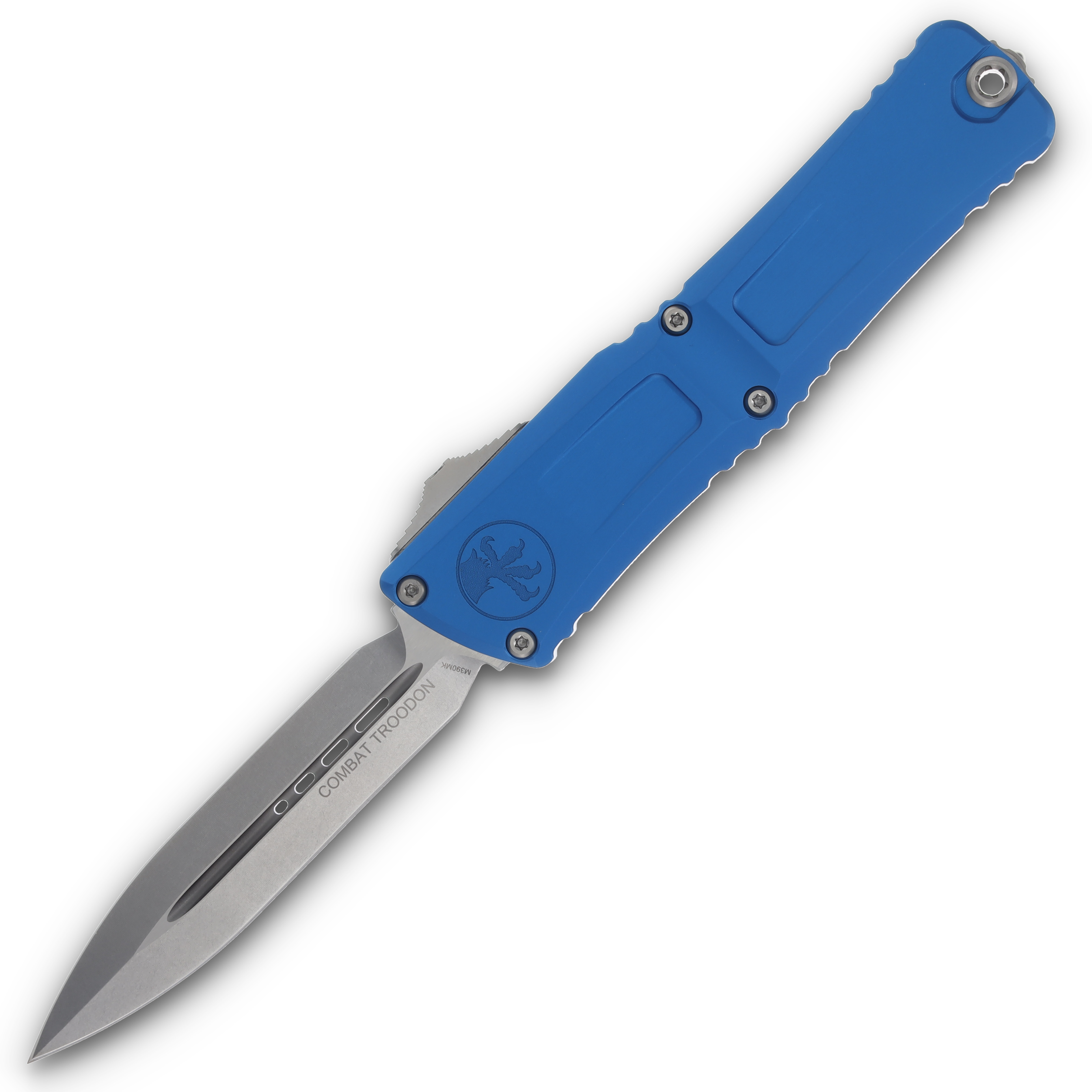 Microtech Auto OTF Combat Troodon D/E Gen III Blue 4.0in Stonewash Dagger AUMT114210BL View 1
