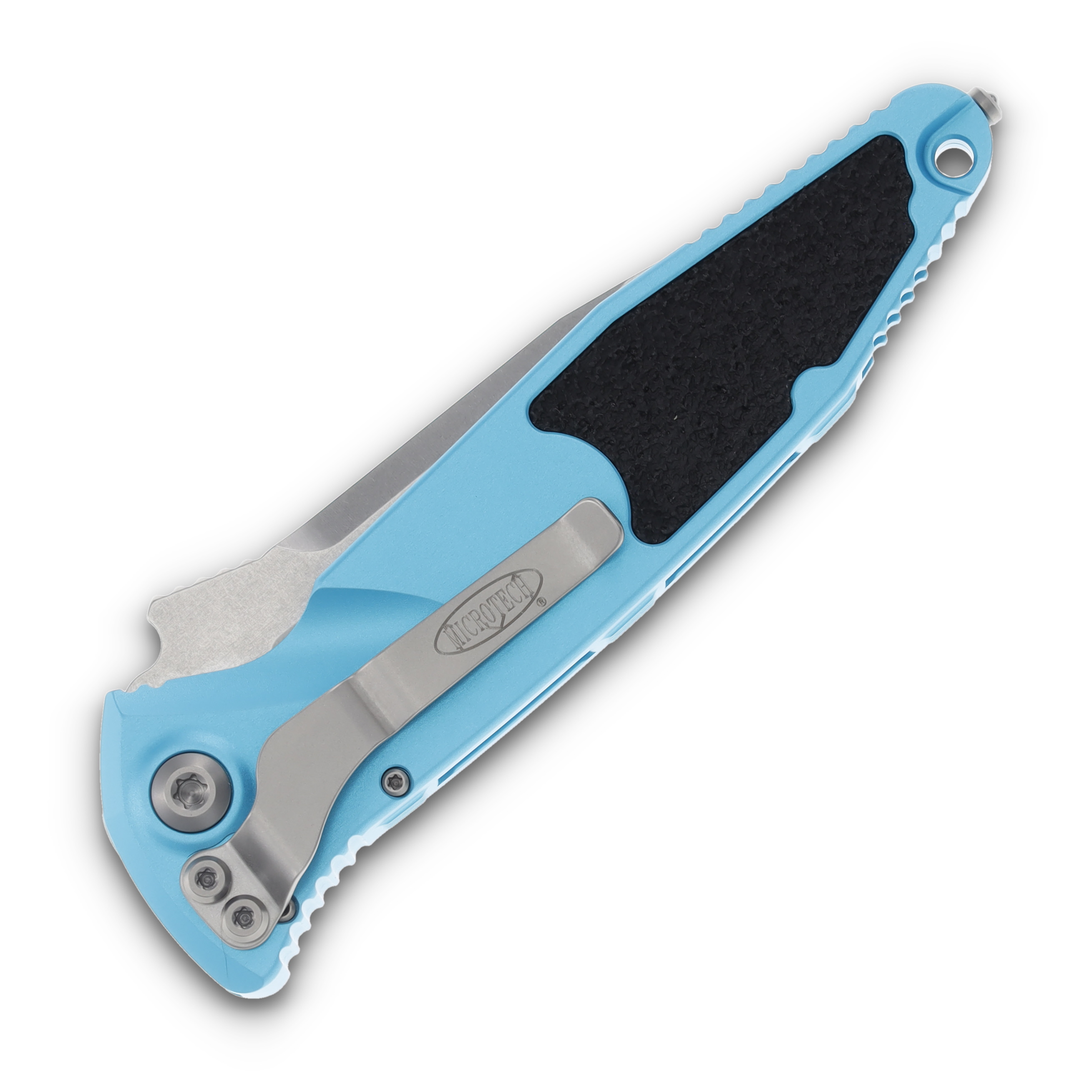 Microtech Socom Elite S/E Auto Knife Turquoise 4in Stonewash Part Serrated Blade AUMT160A11TQ View 2