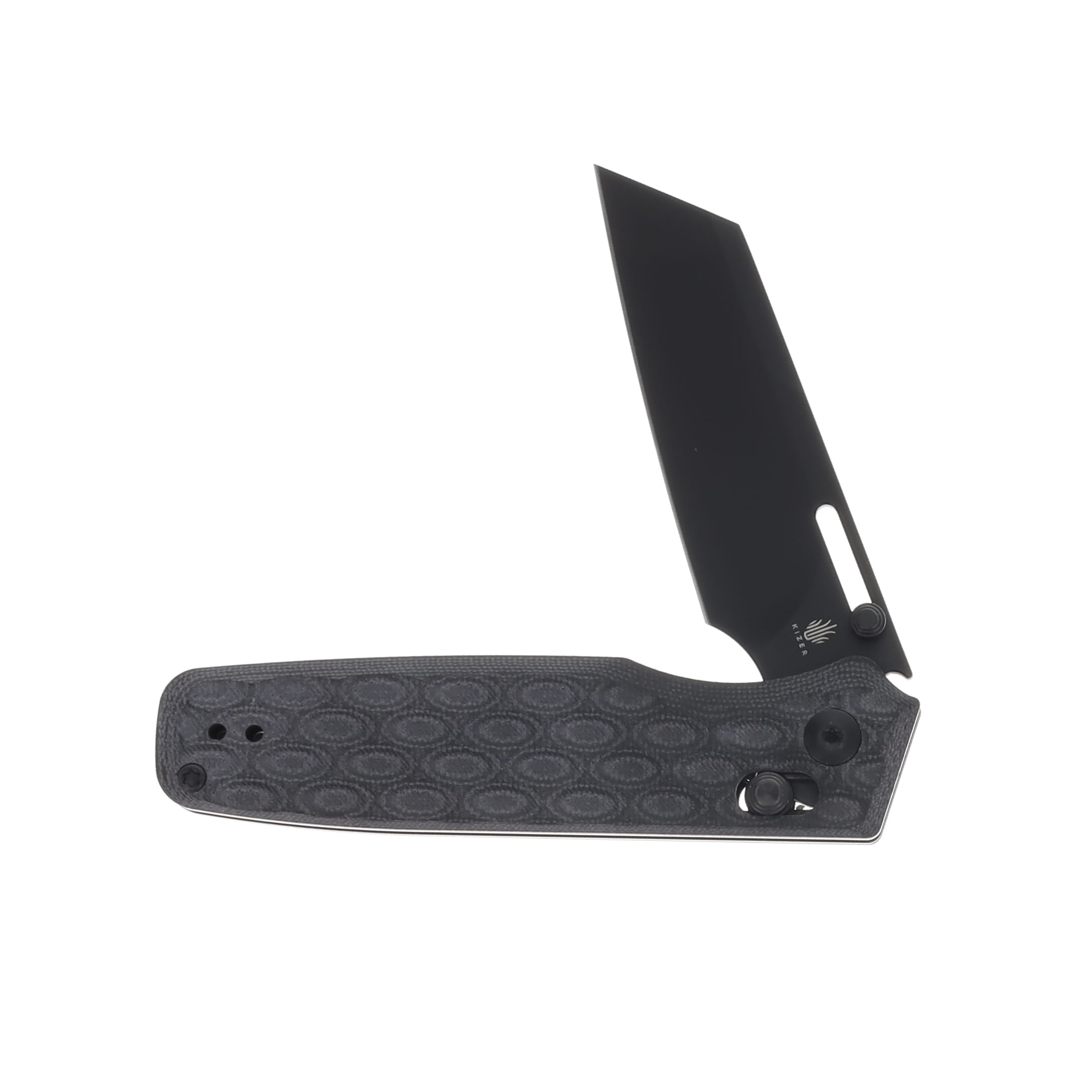 Kizer Task Folding Knife 3.04in Plain Edge G-10 Handle Sheepfoot V3641C2 View 3