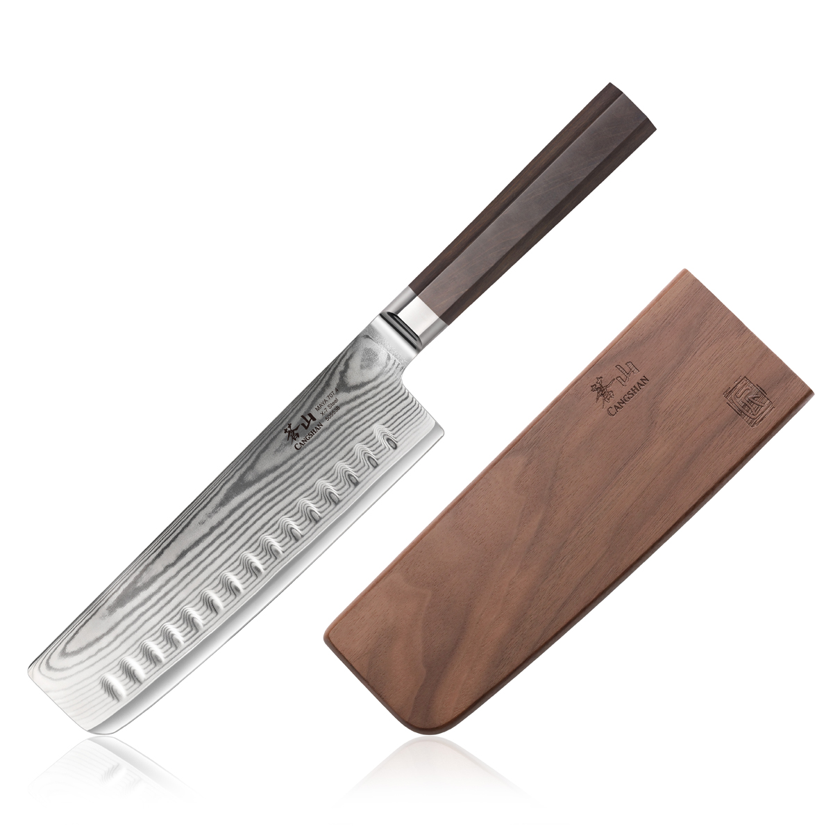 Cangshan Maya Series Kitchen Knife 7in  Nakiri With Sheath 505538 View 1
