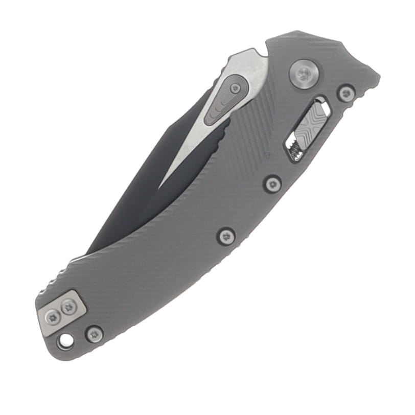 Microtech Amphibian RAM-LOK Fluted Natural Clear Aluminum 3.87in Black Clip Point Blade MT137RL1FLNC View 6