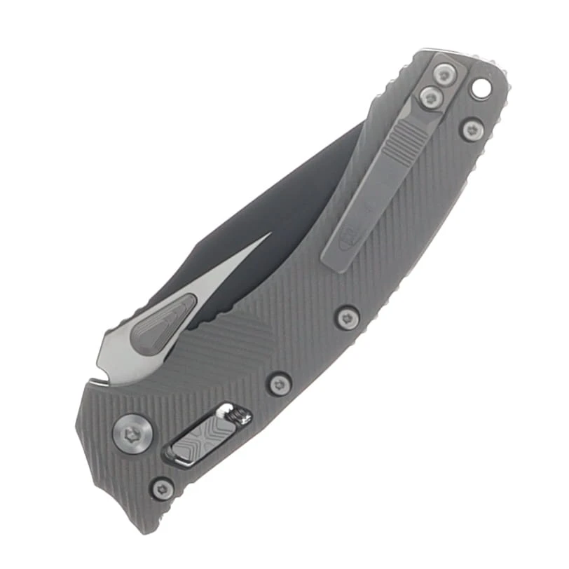 Microtech Amphibian RAM-LOK Fluted Natural Clear Aluminum 3.87in Black Clip Point Blade MT137RL1FLNC View 5