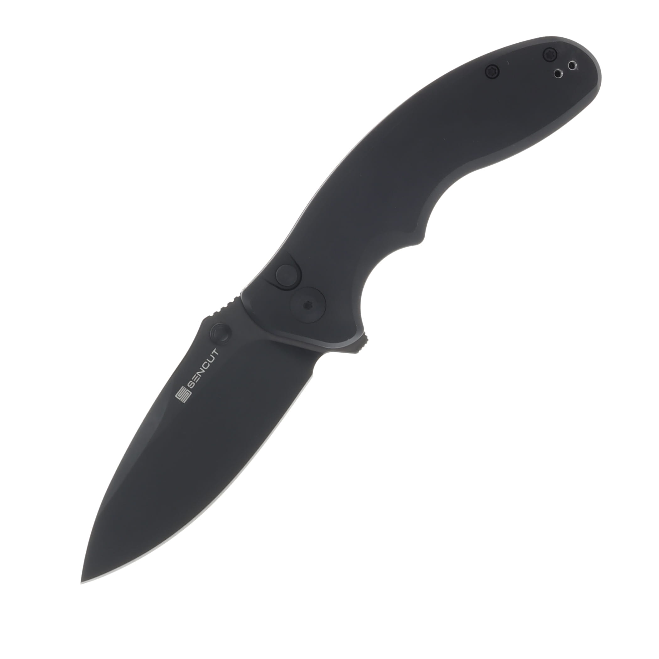 SENCUT Cybrix Folding Knife 3.46 Inch Plain Black Drop Point S23098A-1 View 1