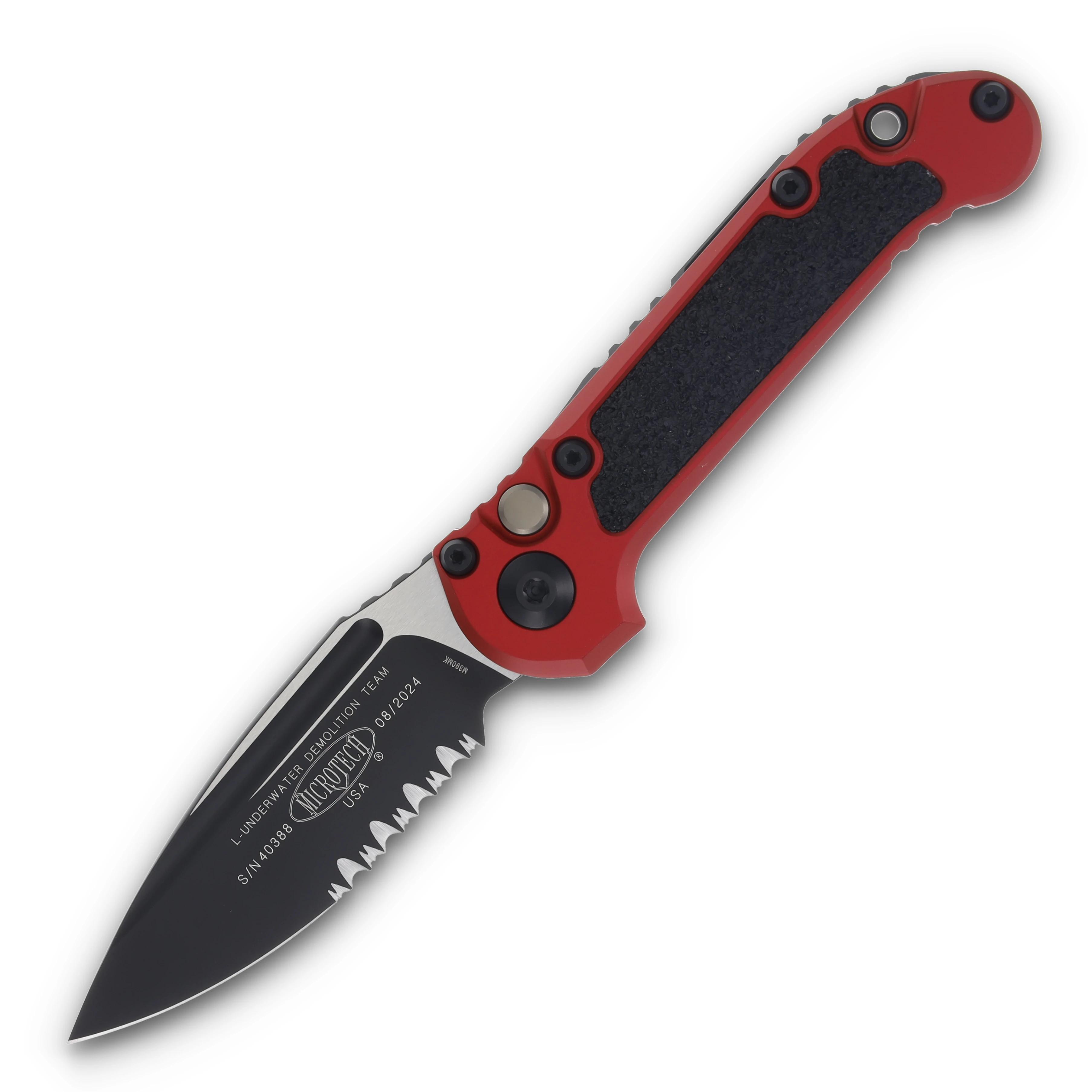 Microtech LUDT Gen III Red Auto Knife 3.5in P/S Black Drop Point Blade AUMT11352RD View 1
