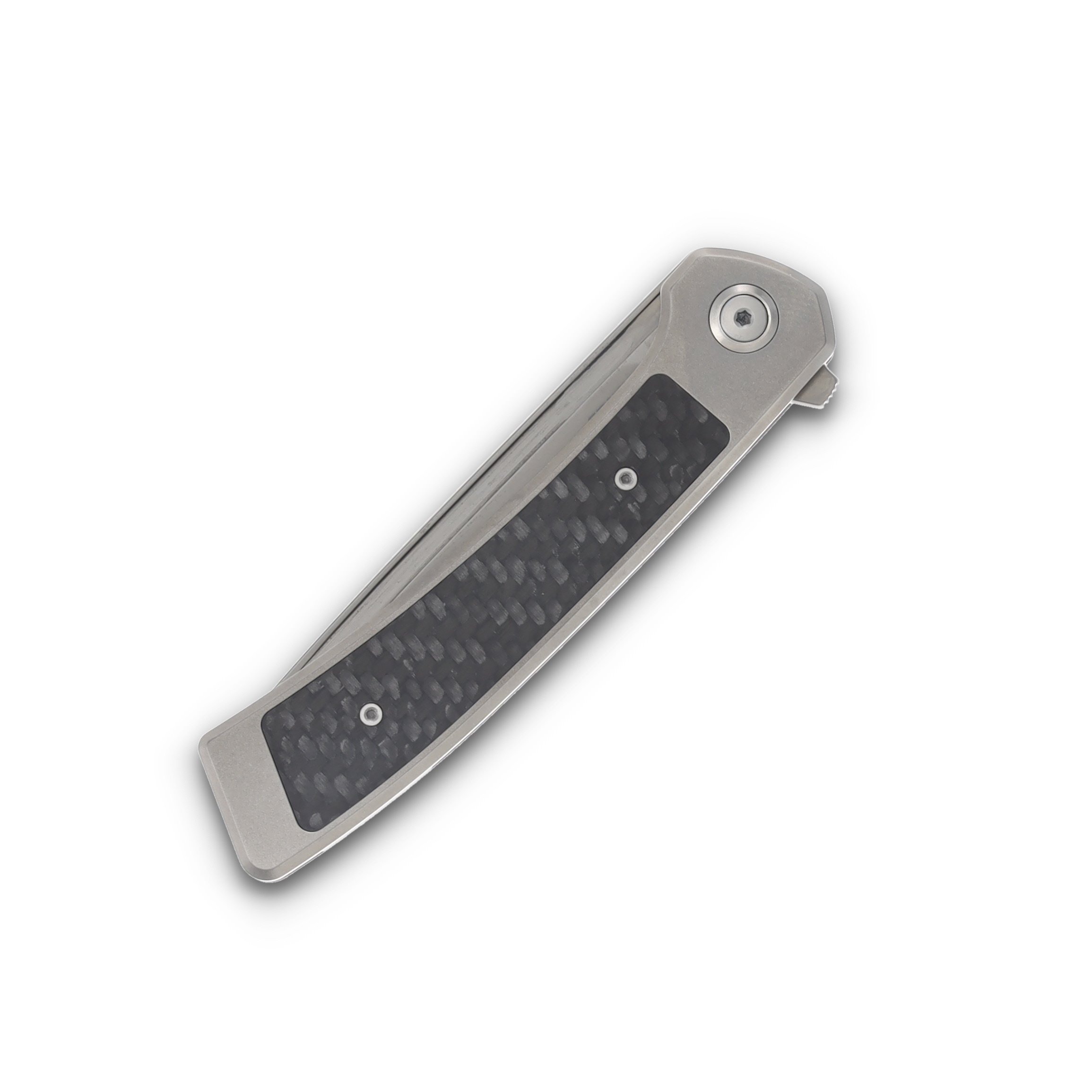 CRKT Q Folding Knife 3.19in Plain Titanium Carbon FIber Inlay CR7074 View 5