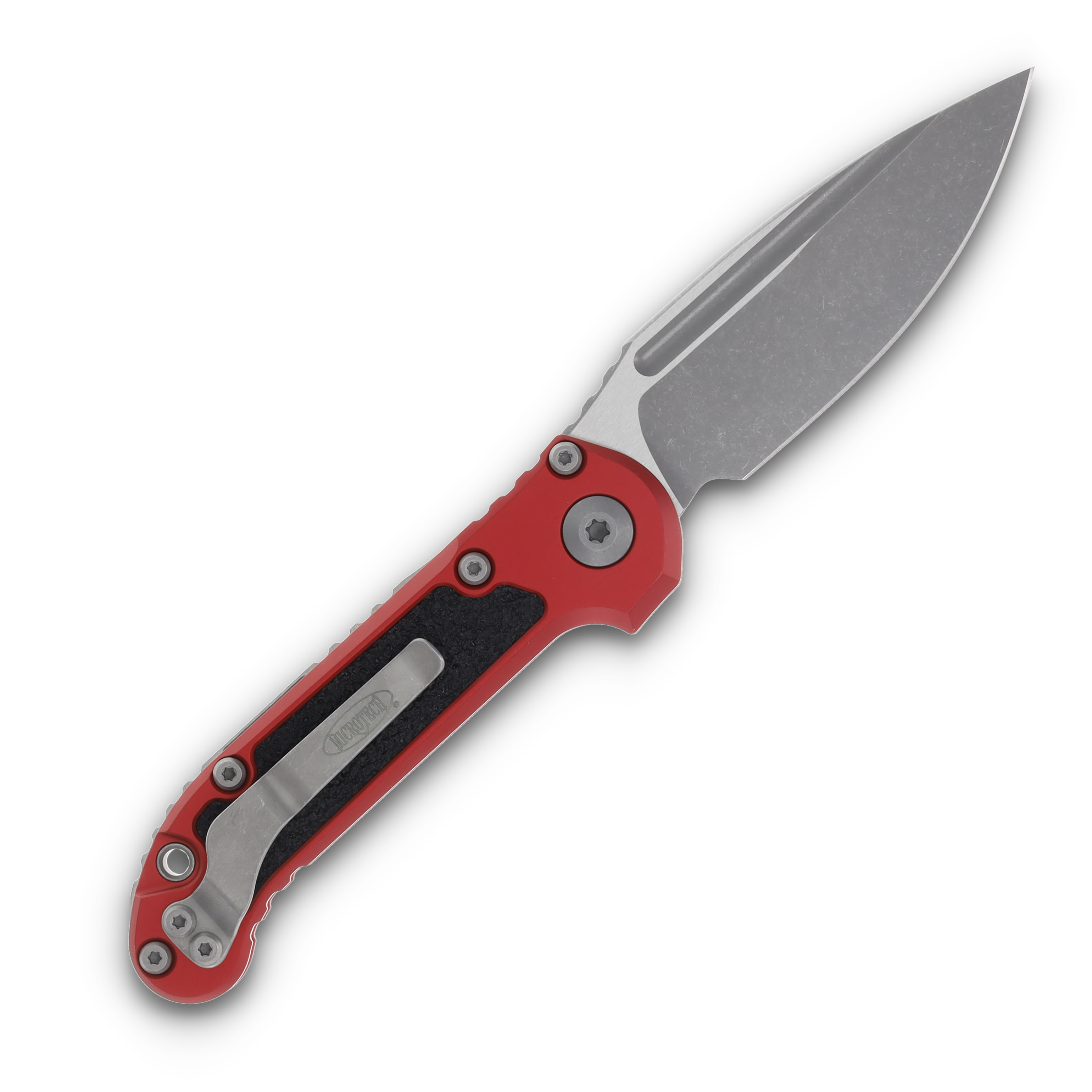 Microtech LUDT Gen III Red Auto Knife 3.5in Apocalyptic Drop Point AUMT113510APRD View 2